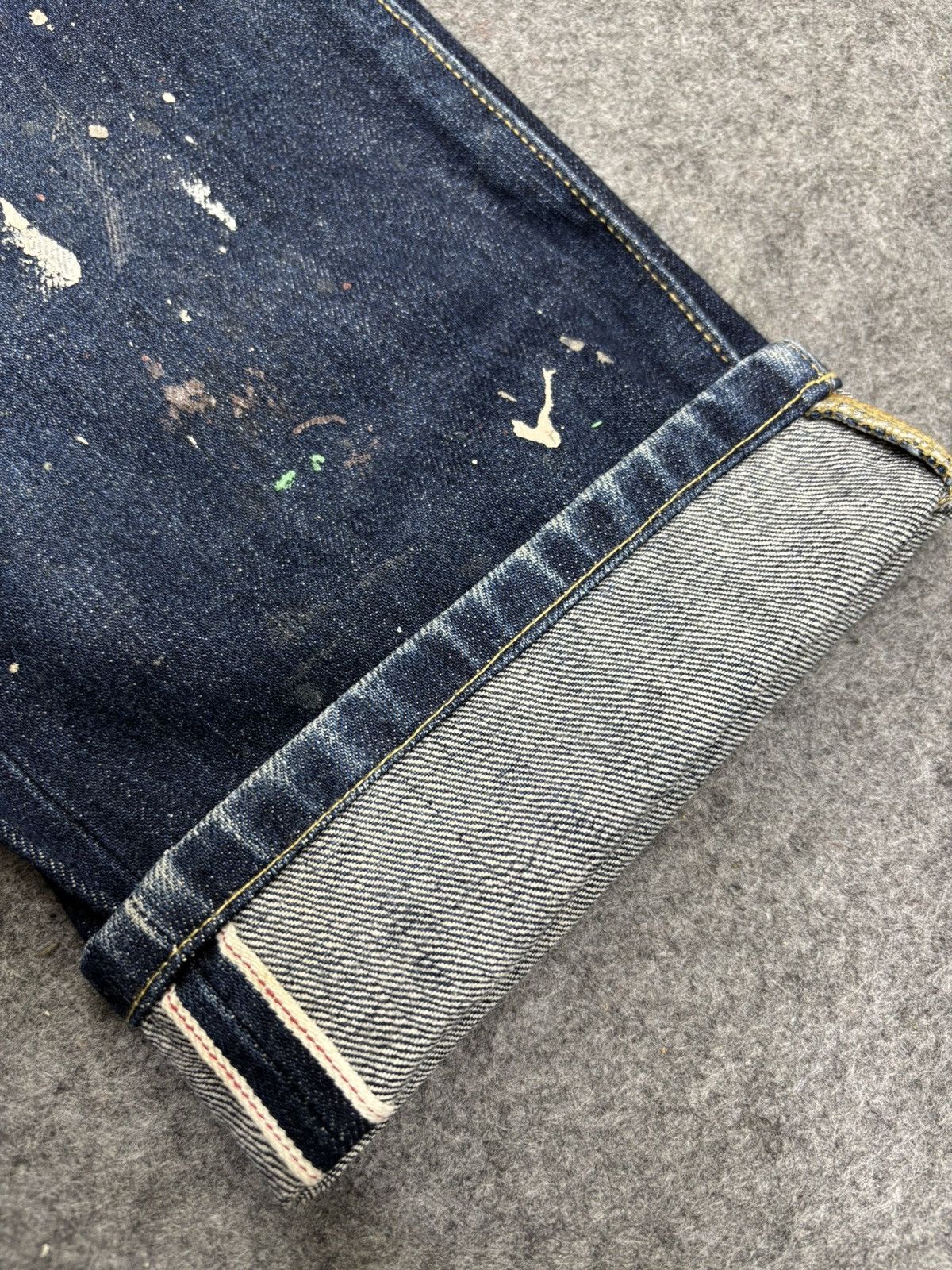 Japanese Brand 💥ART💥Uniqlo Japan Heavy Paint Splatter Selvedge Denim F673 Size US 34 / EU 50 - 24 Thumbnail