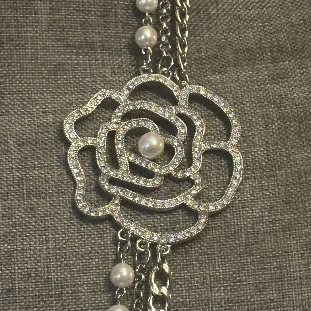 Other Long triple strand rhinestone Cornelia flower necklace Size ONE SIZE - 2 Thumbnail