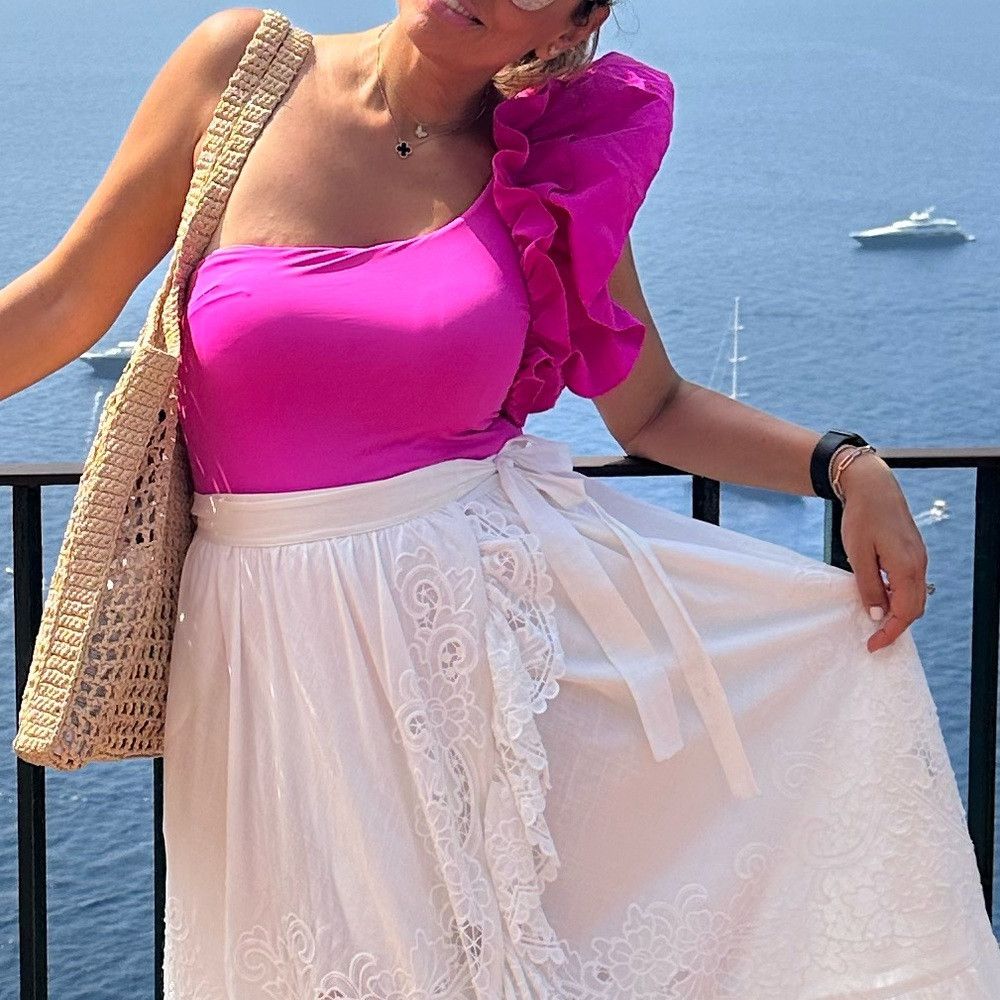 Zara 🦋 BLOGGERS FAVORITE 🦋 ZARA FUCHSIA RUFFLE SWIMSUIT SIZE M Size M / US 6-8 / IT 42-44 - 6 Thumbnail