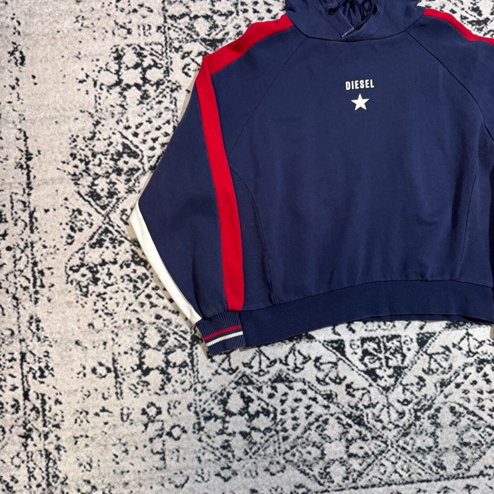 Diesel × Vintage Vintage Diesel Unisex Navy Red White Cotton Hoodie Size Boxy Size US M / EU 48-50 / 2 - 4 Thumbnail