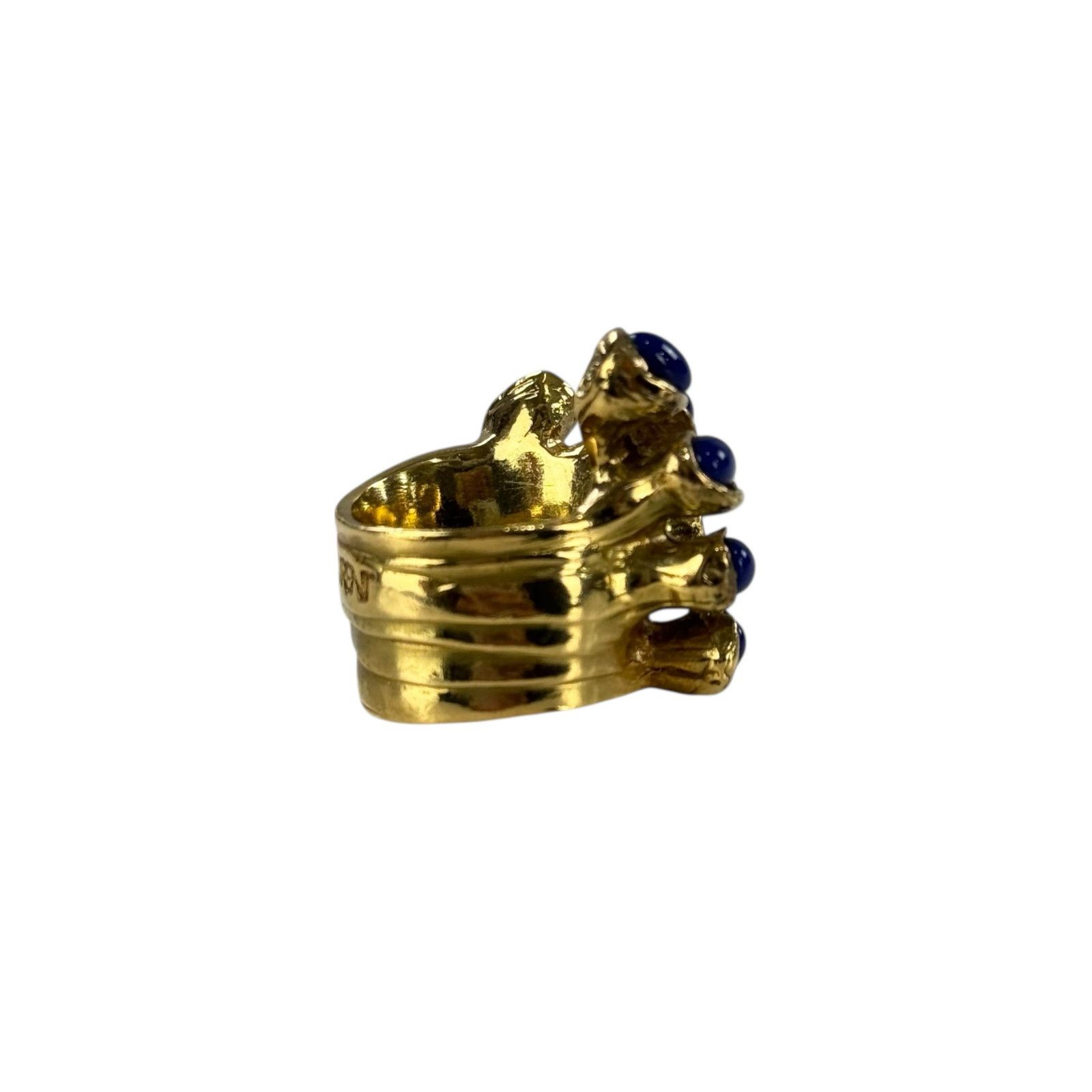 Yves Saint Laurent YSL Vintage Blue Stone Ring Size ONE SIZE - 7 Thumbnail