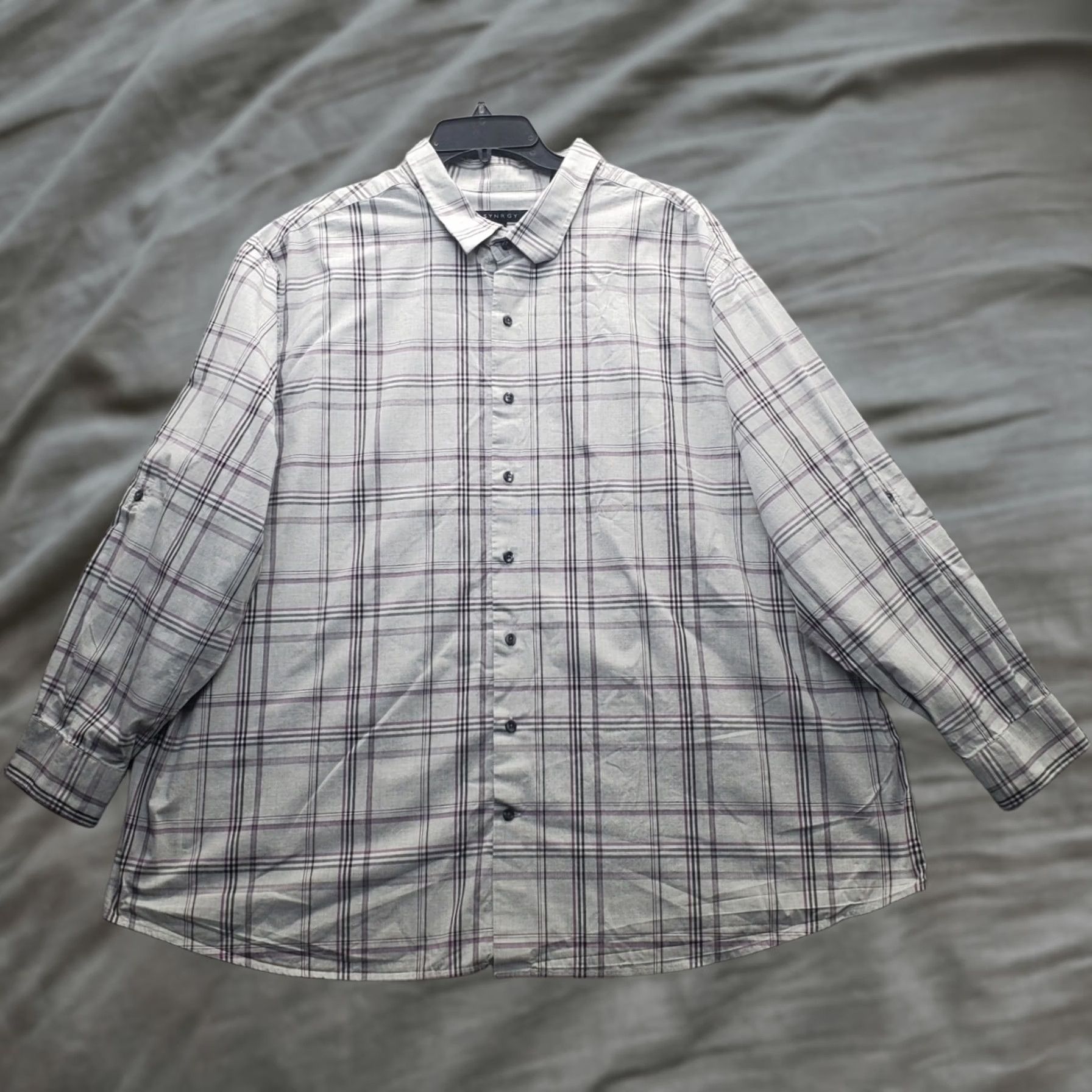 Vintage Synrgy Shirt Mens 3XL Multi Check Regular Fit Button-Up Collared Sleeve Od? Size US XXL / EU 58 / 5 - 1 Thumbnail