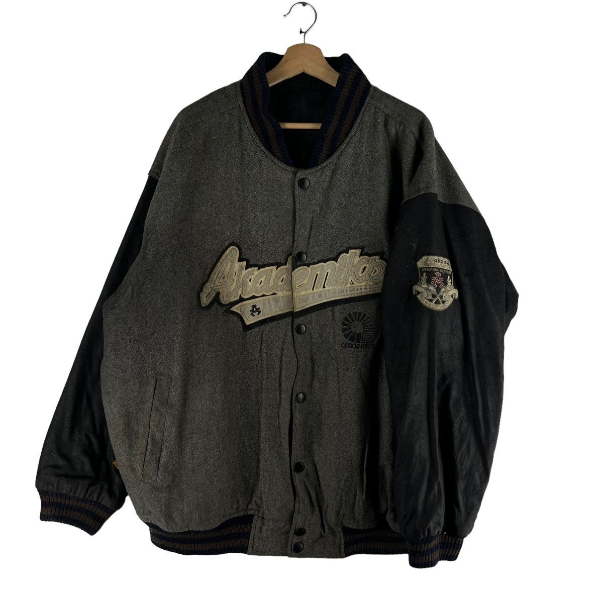 Japanese Brand 🔥90’s Vintage Varsity Bomber Jacket Alcademiko Big Logo Size US L / EU 52-54 / 3 - 1 Thumbnail