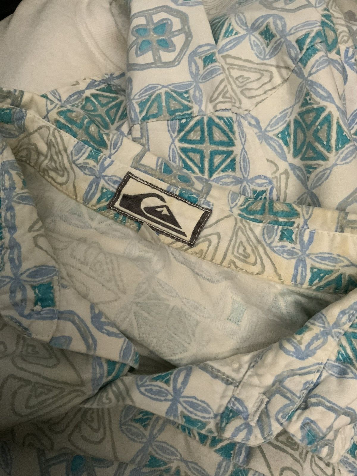 Quiksilver × Vintage VTG 80s 90s Quiksilver Geometric Tribal Surf Hawaiian Shirt Size US XL / EU 56 / 4 - 12 Thumbnail