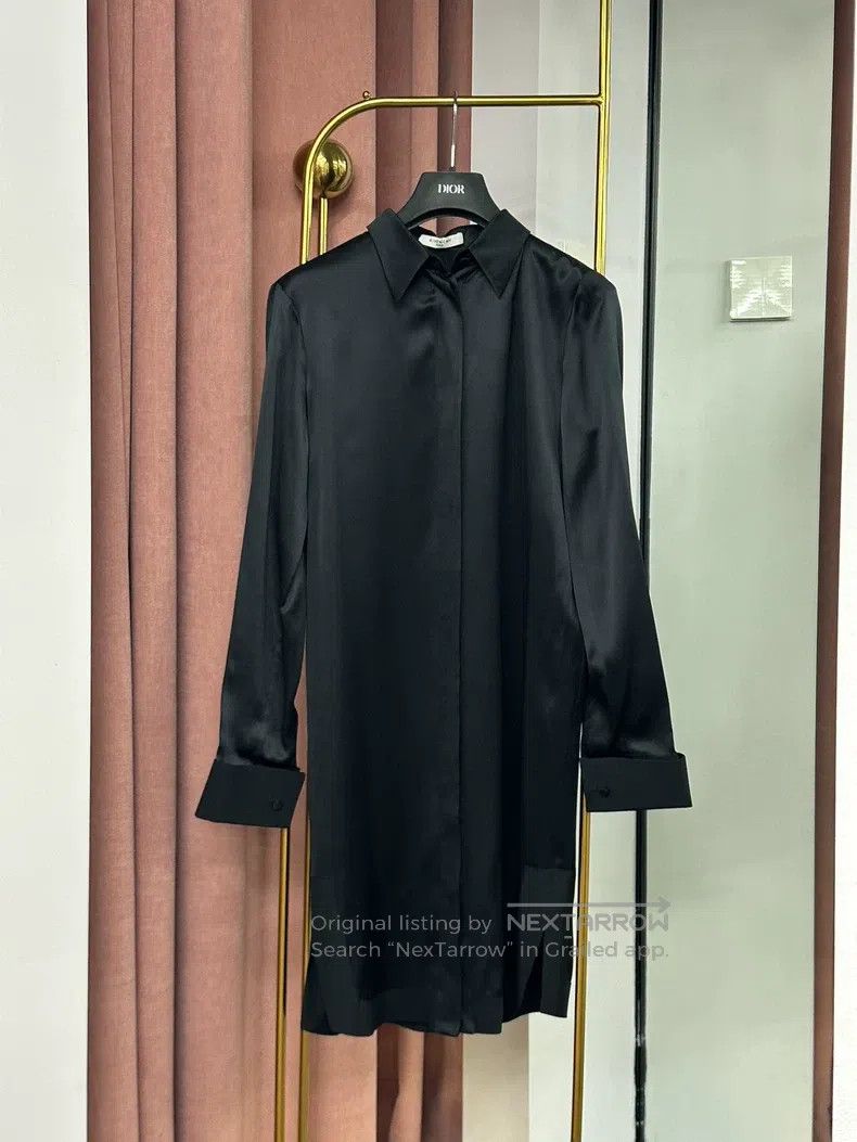 Givenchy Givenchy Black Silk Shirt Dress Maxi Dress Size M / US 6-8 / IT 42-44 - 1 Thumbnail
