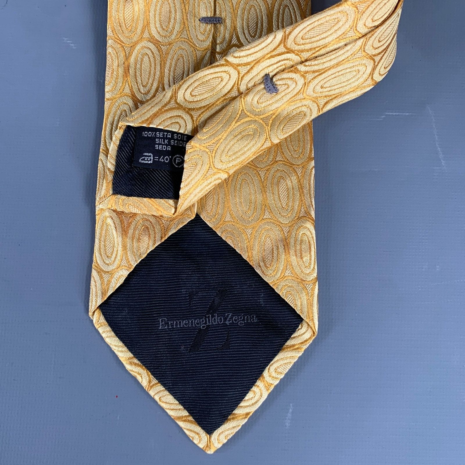 Other ZEGNA Yellow Gold Geometric Silk Tie Size ONE SIZE - 4 Thumbnail