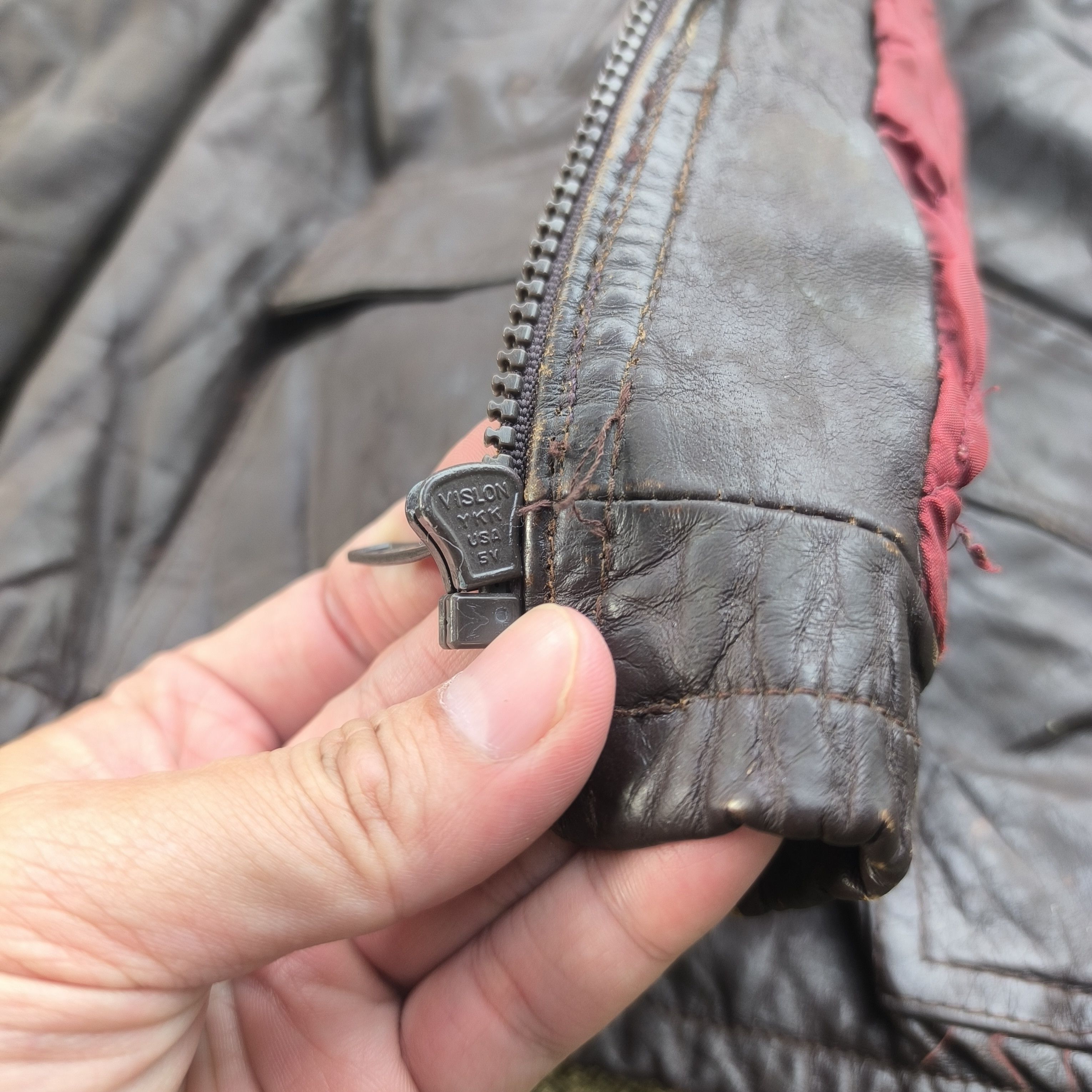 Vintage 80s vintage leather jacket biker dark brown Size M / US 6-8 / IT 42-44 - 15 Thumbnail