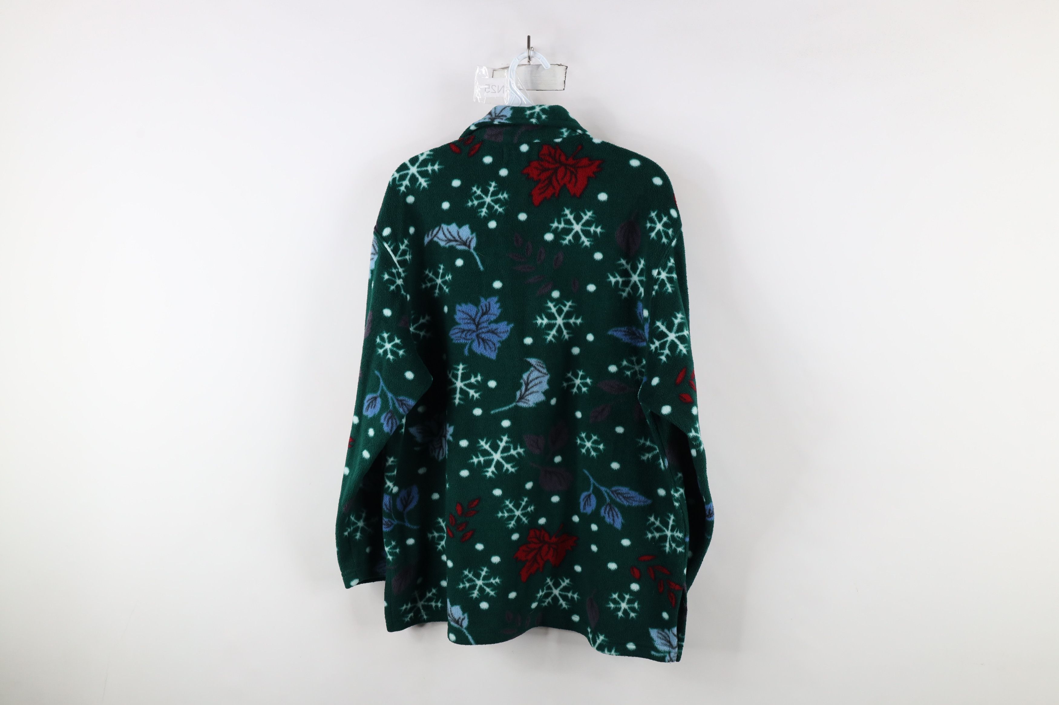 Vintage Vintage 90s Streetwear Snowflake Half Zip Fleece Sweater Size L / US 10 / IT 46 - 8 Thumbnail