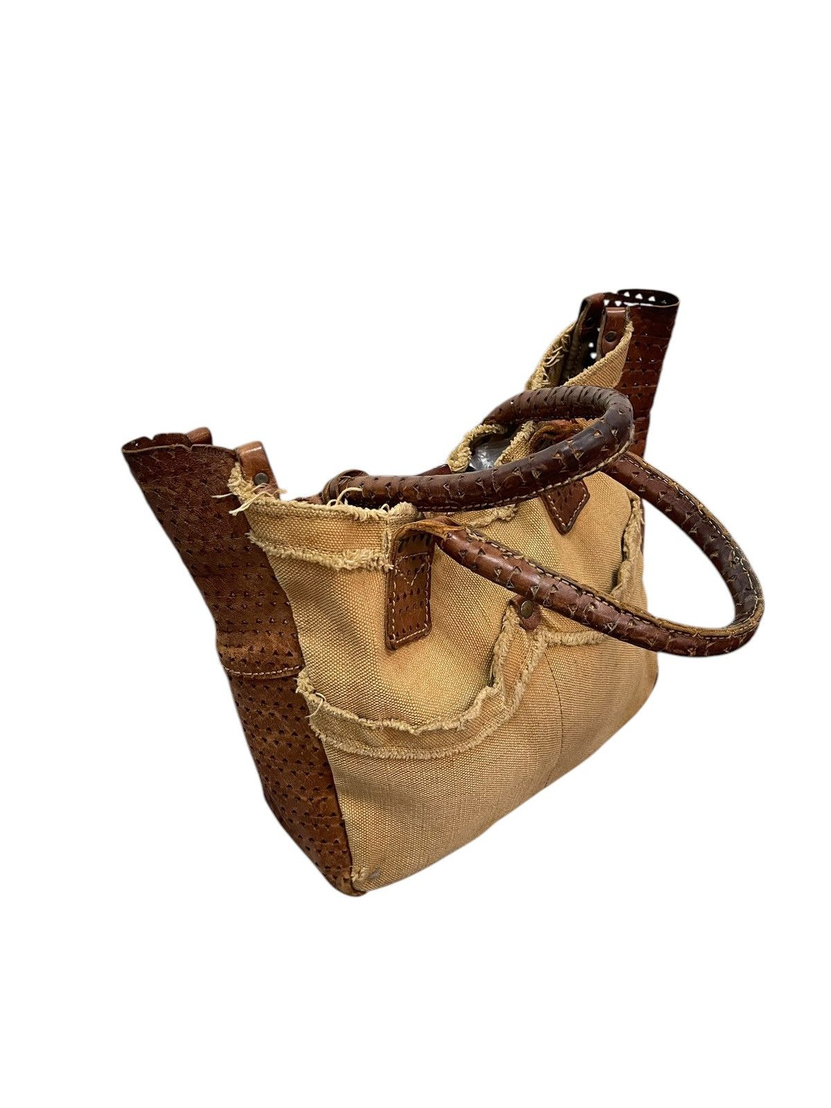 Genuine Leather Leather Cotton Duck Compora Japan Cute Tote Bag 1🟩4 Size ONE SIZE - 4 Thumbnail