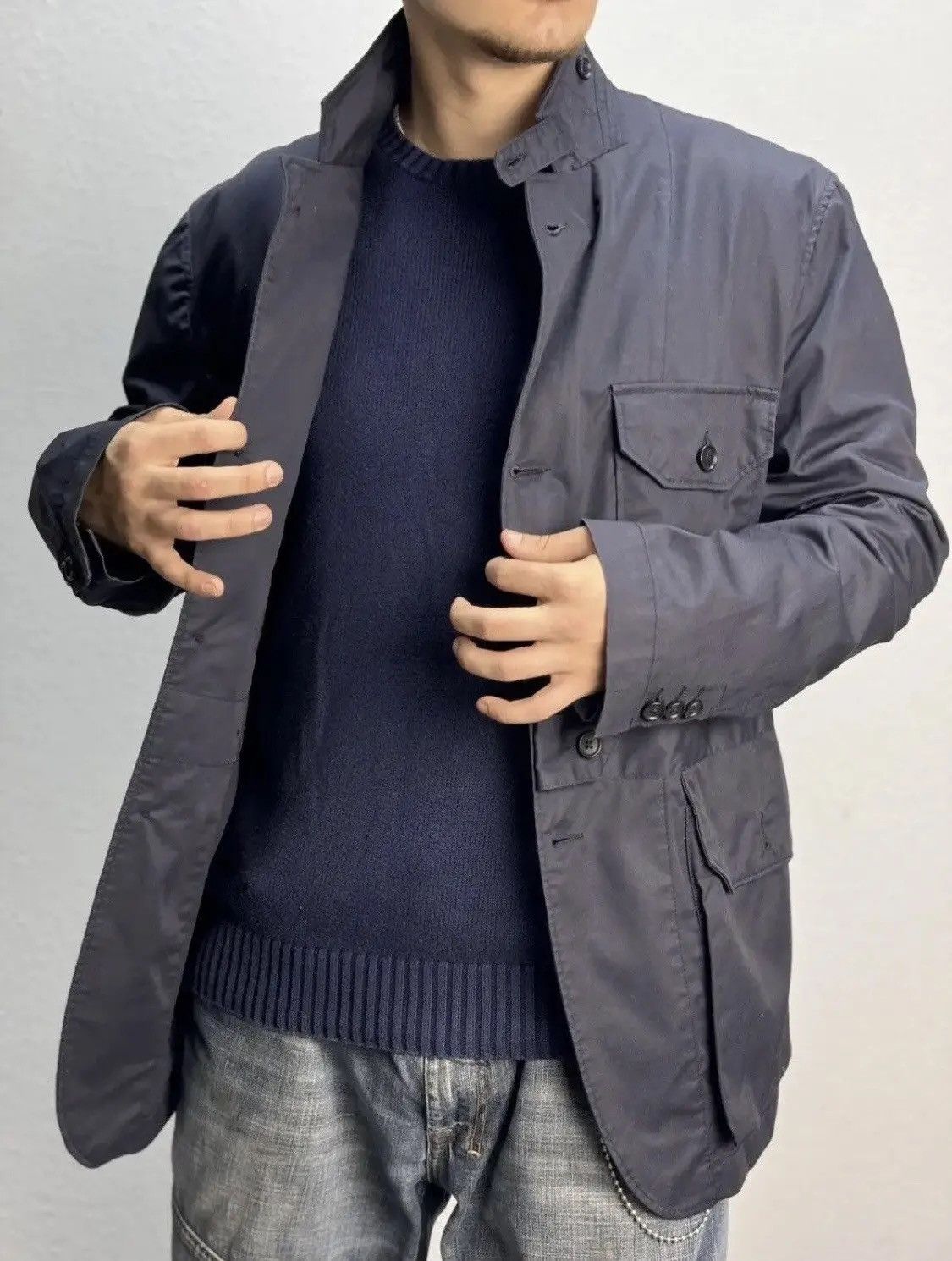 Engineered Garments × Japanese Brand Engineered Garments Multipocket Jacket Navy Memory Polyester Size US M / EU 48-50 / 2 - 7 Thumbnail