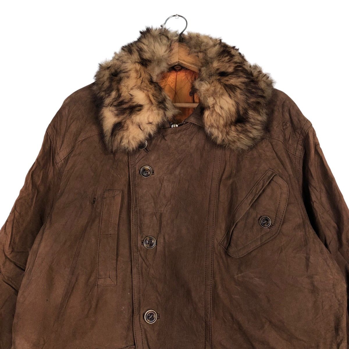 Japanese Brand 📌Mink Fur Collar Leather Jacket Xing The Basic Issey Miyake Size US M / EU 48-50 / 2 - 4 Thumbnail