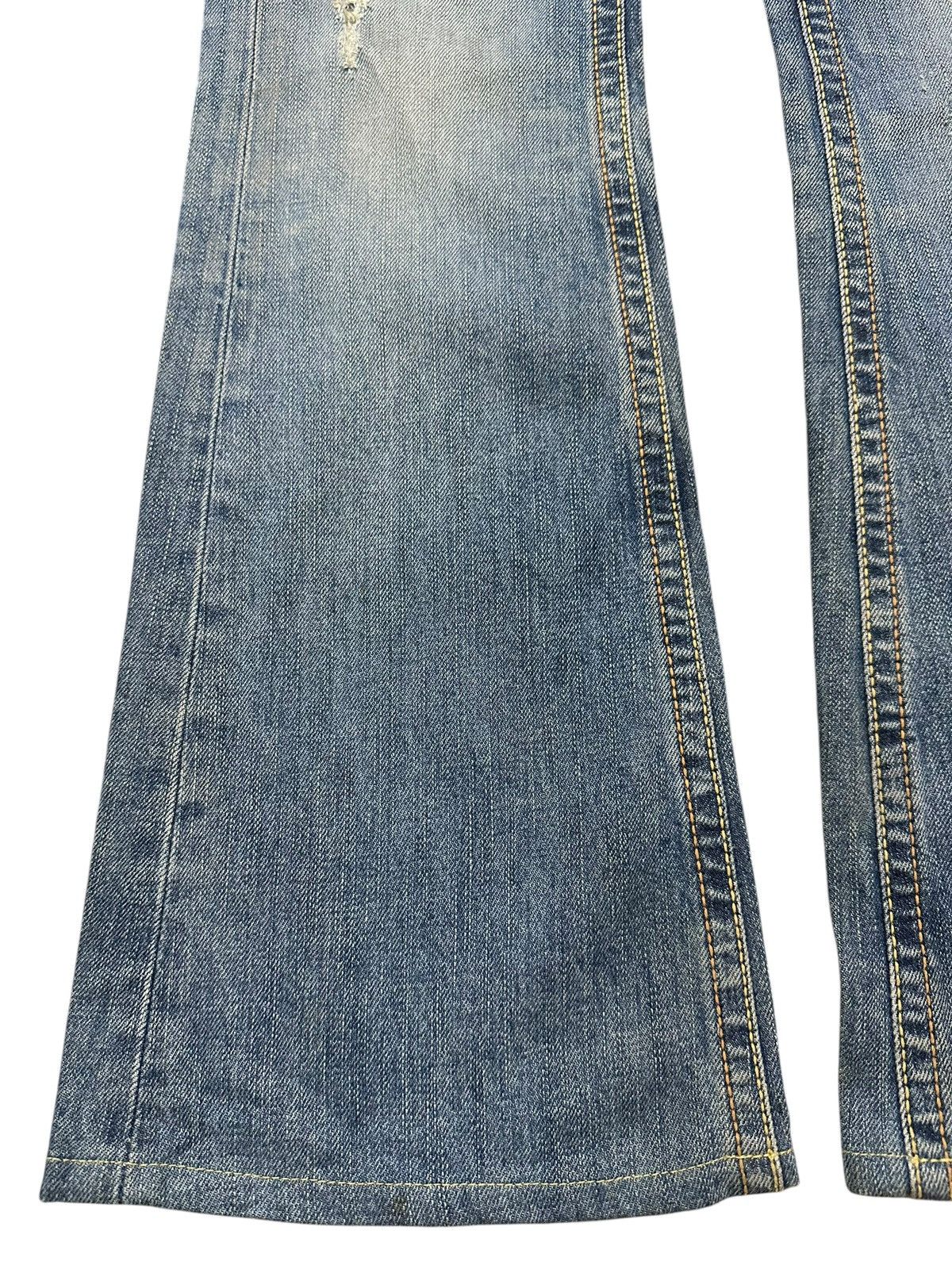 Edwin Vintage Japan Edwin Faded Wash Distress Wide Leg Flare Jeans Size 29" - 7 Thumbnail