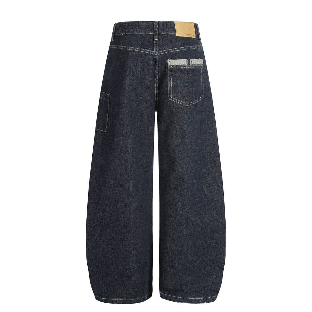 Jean High street men's trendy loose wide-leg scimitar jeans Size US 32 / EU 48 - 2 Thumbnail