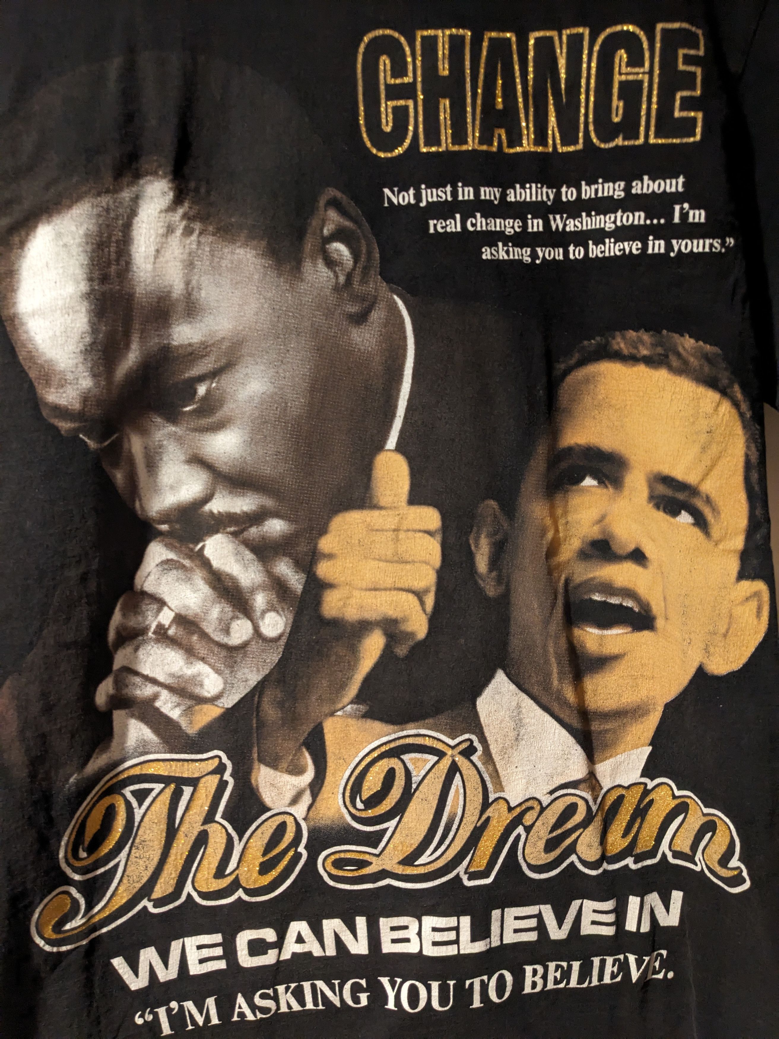 Vintage Vintage 2009 Barack Obama Martin Luthur King Change T-Shirt Size US M / EU 48-50 / 2 - 2 Thumbnail