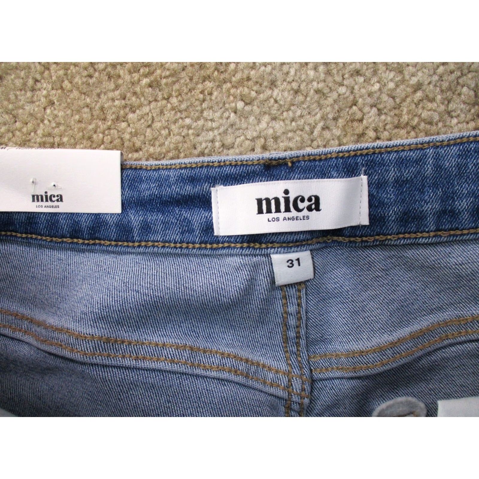 Vintage Mica Jeans Women's 31 High Rise Wide-Leg Denim Blue 5-Pocket Stretch Regular Inseam 31 Modern Bohemian Classic Size 24" / US 00 / IT 34 - 4 Thumbnail