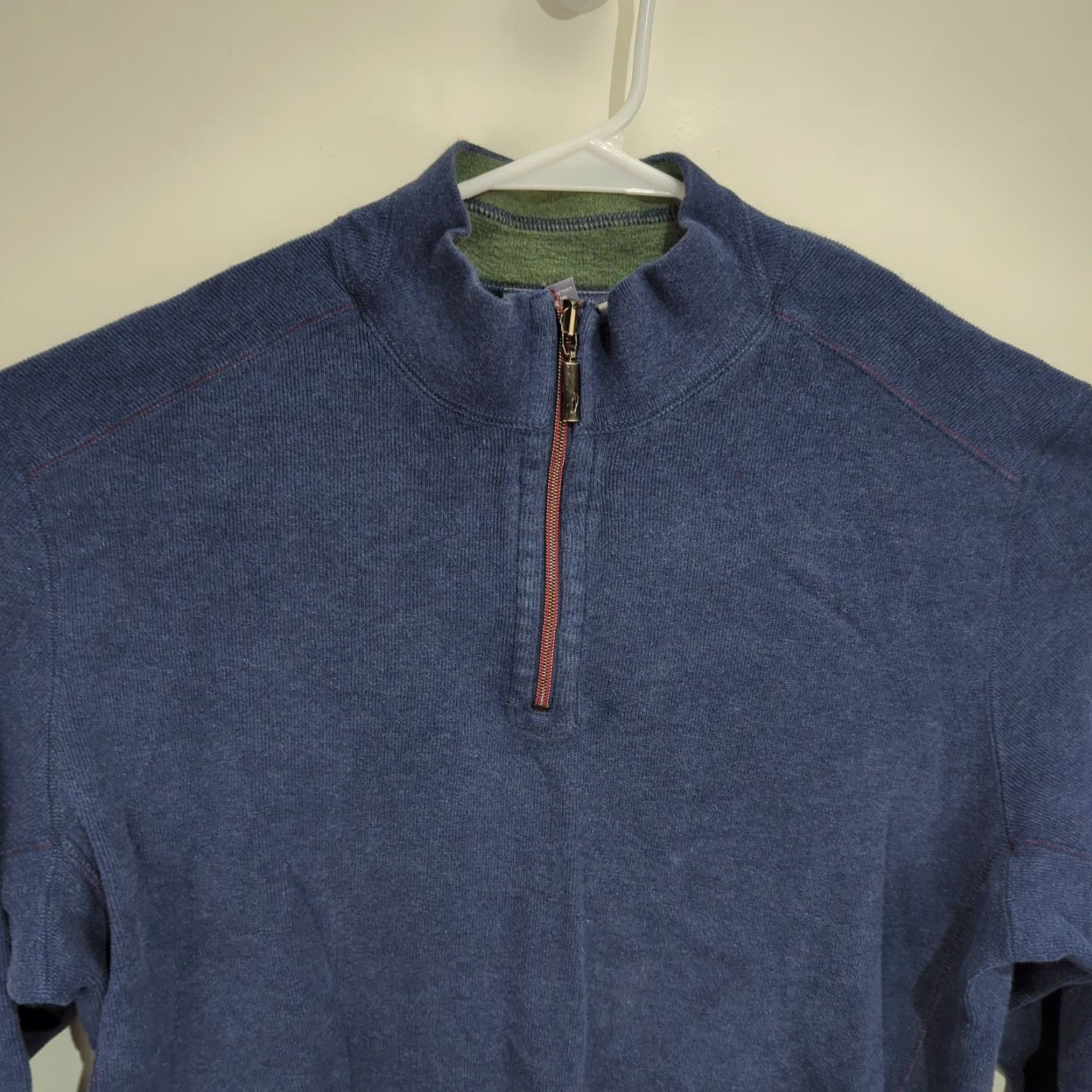 Tommy Bahama Tommy Bahama Reversible Sweater Mens XL 1/4 Zip Pullover Blue Green Embroidered Swordfish Logo Size US XL / EU 56 / 4 - 5 Thumbnail