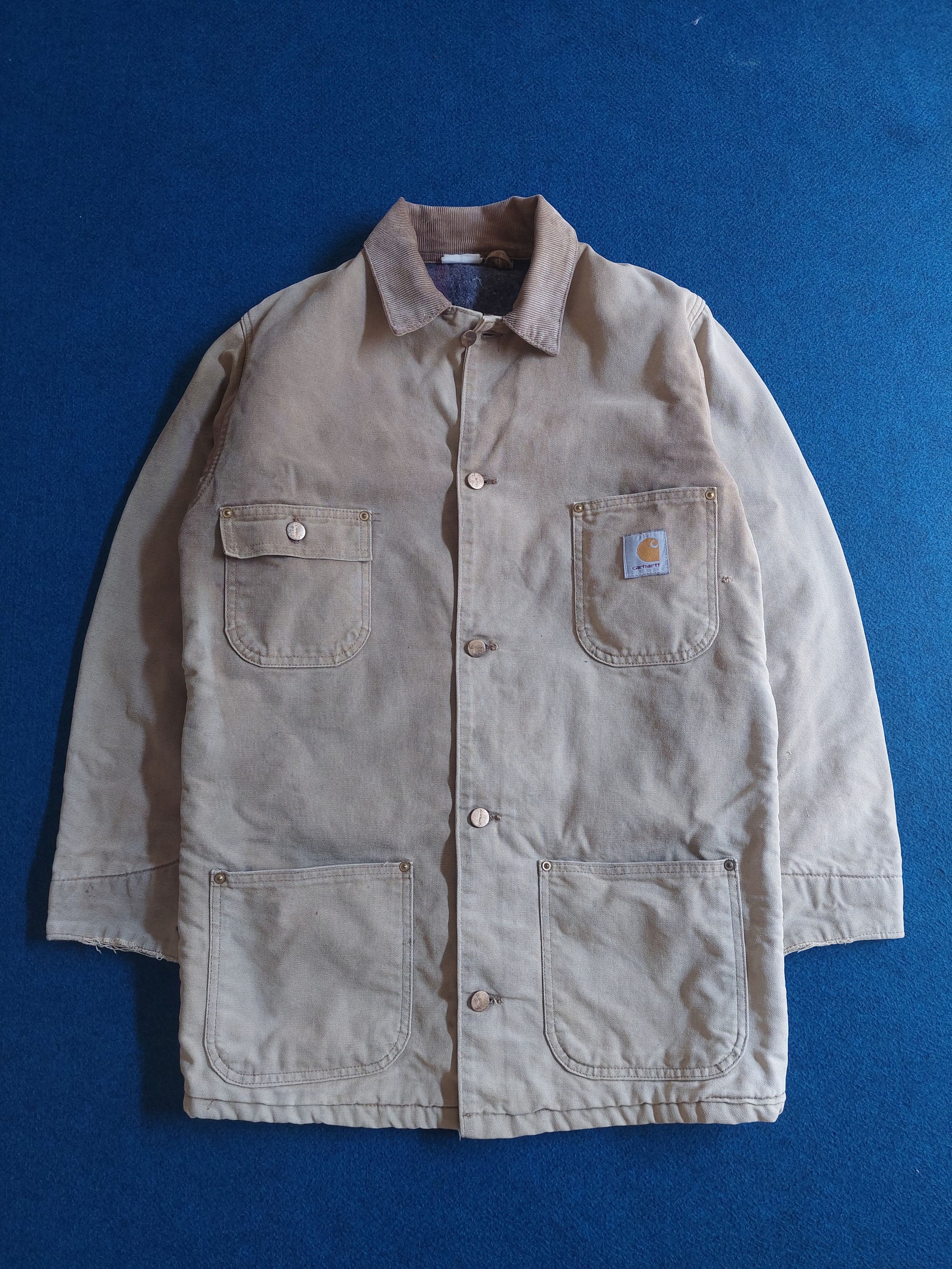 Vintage carhartt jacket 80' blanket lined chore jacket