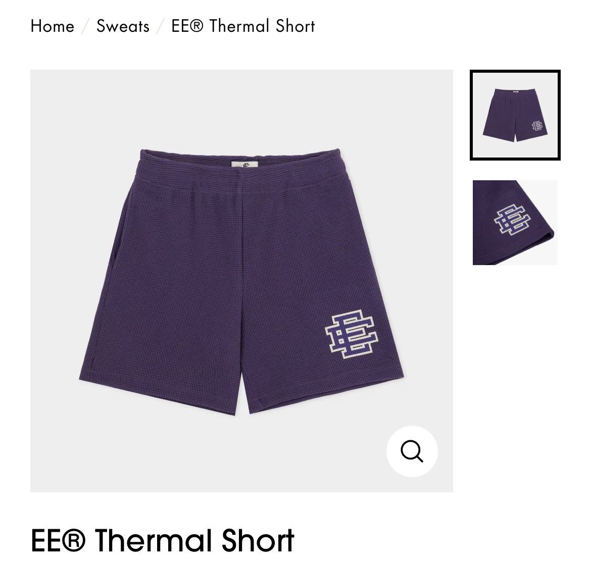 Eric Emanuel Purple thermal shorts medium