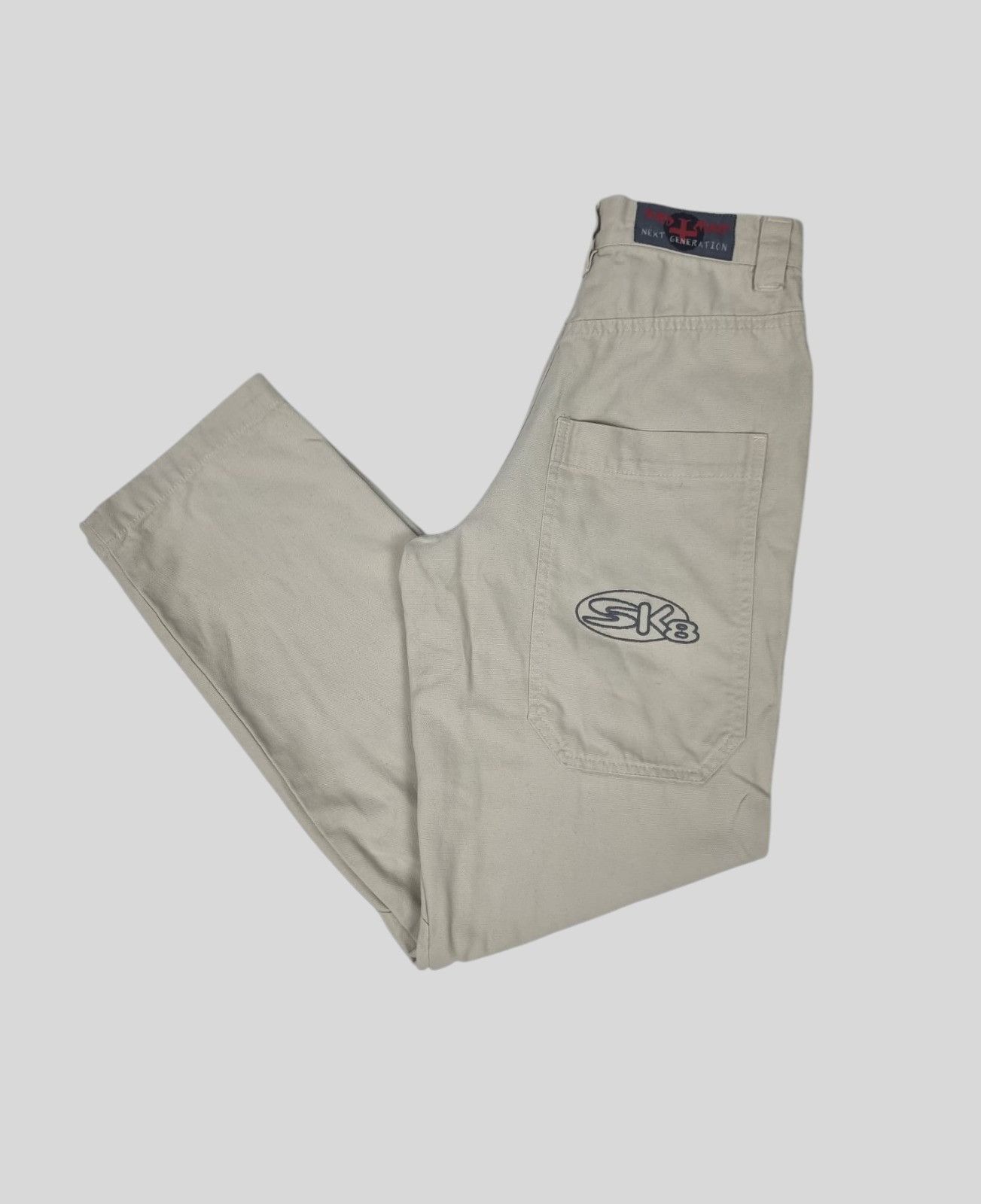 Japanese Brand × Vintage vintage Bad+Mad double knee baggy pants XS womens beige Size 26" / US 2 / IT 38 - 1 Thumbnail