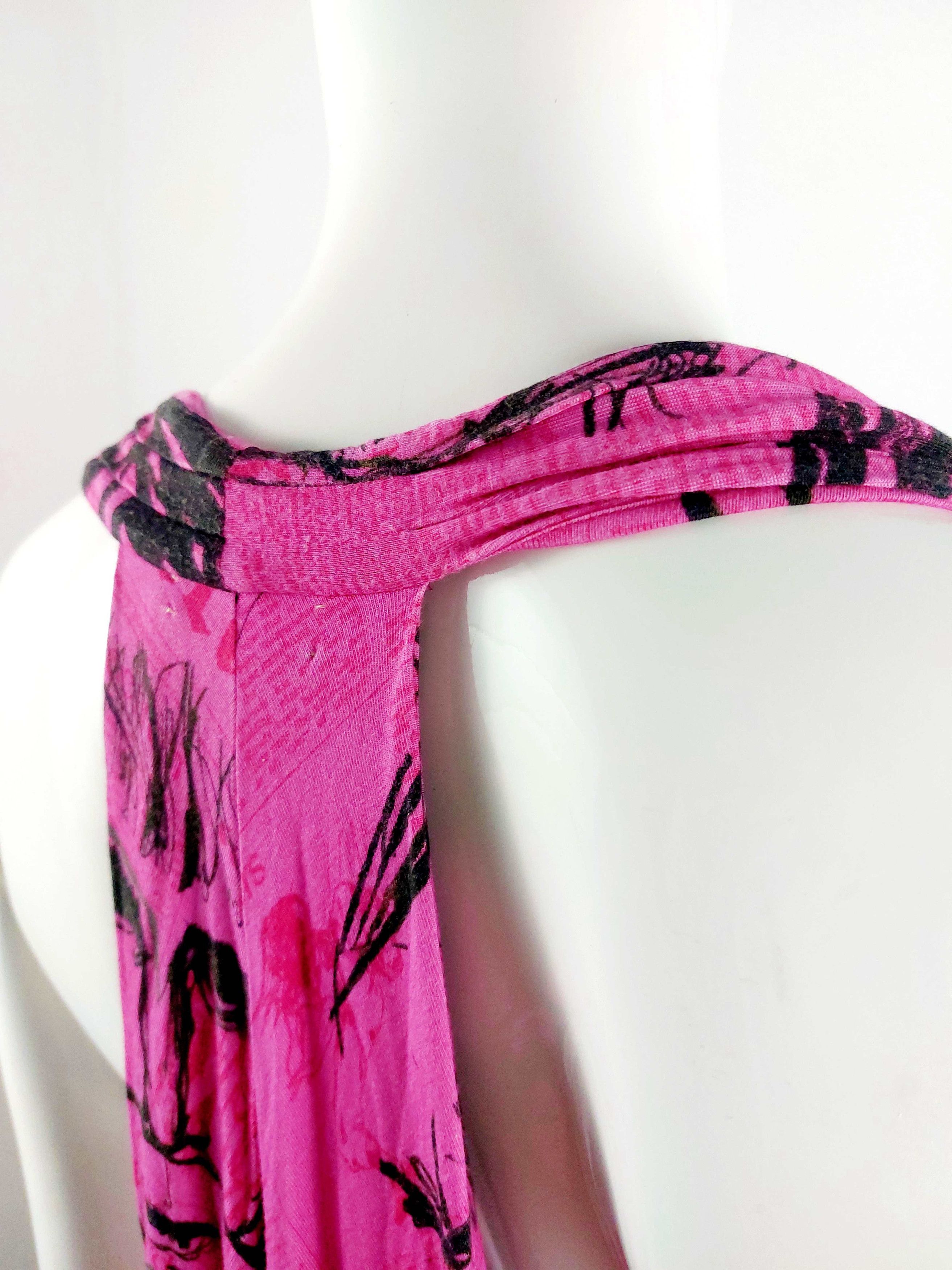 John Galliano John Galliano Pink Gazette Newspaper Sketch Face Pink Dress Size M / US 6-8 / IT 42-44 - 15 Thumbnail