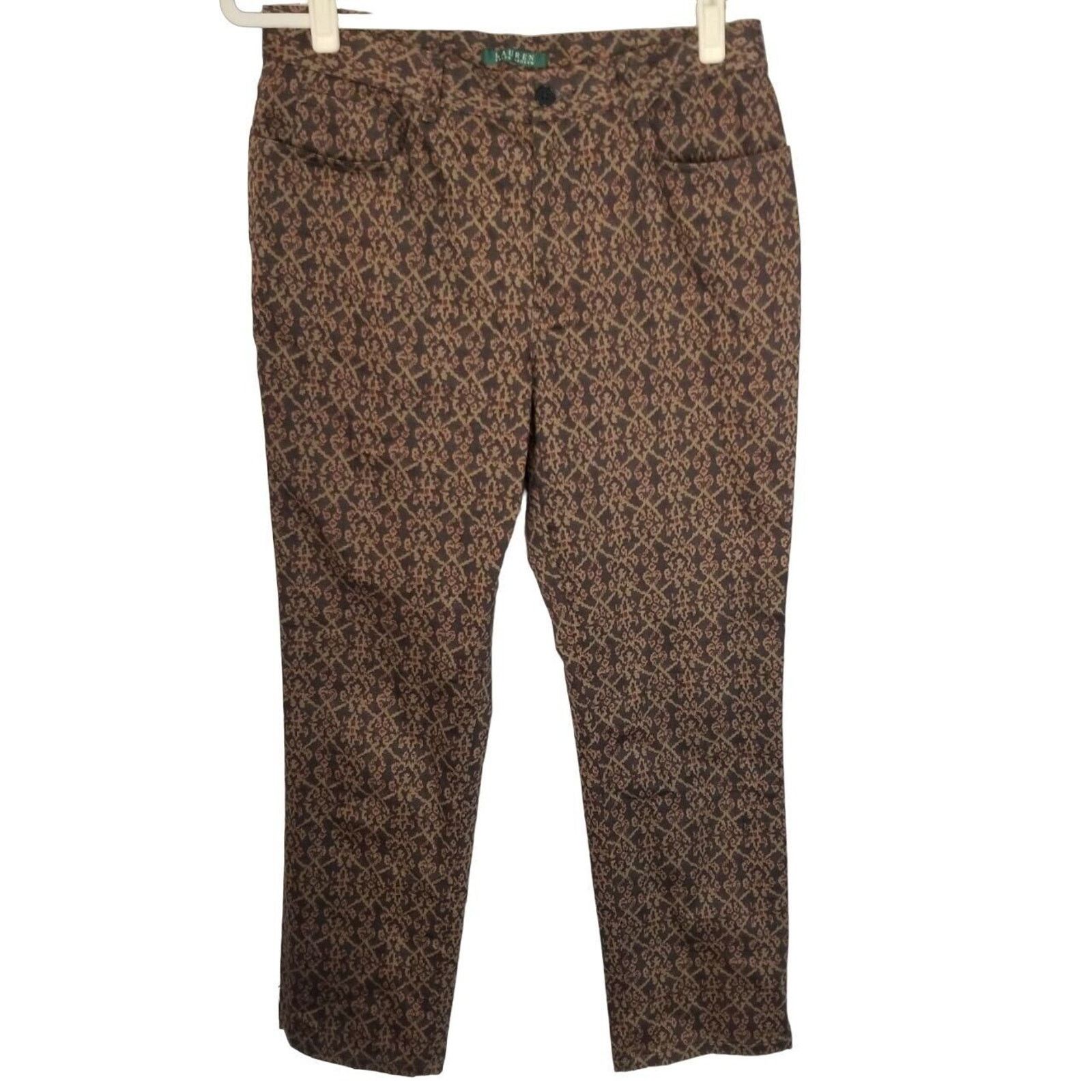 Lauren Ralph Lauren Lauren Ralph Lauren High Rise Ankle Pants 12 Brown Tapestry Size 34" / US 12 / IT 48 - 1 Thumbnail