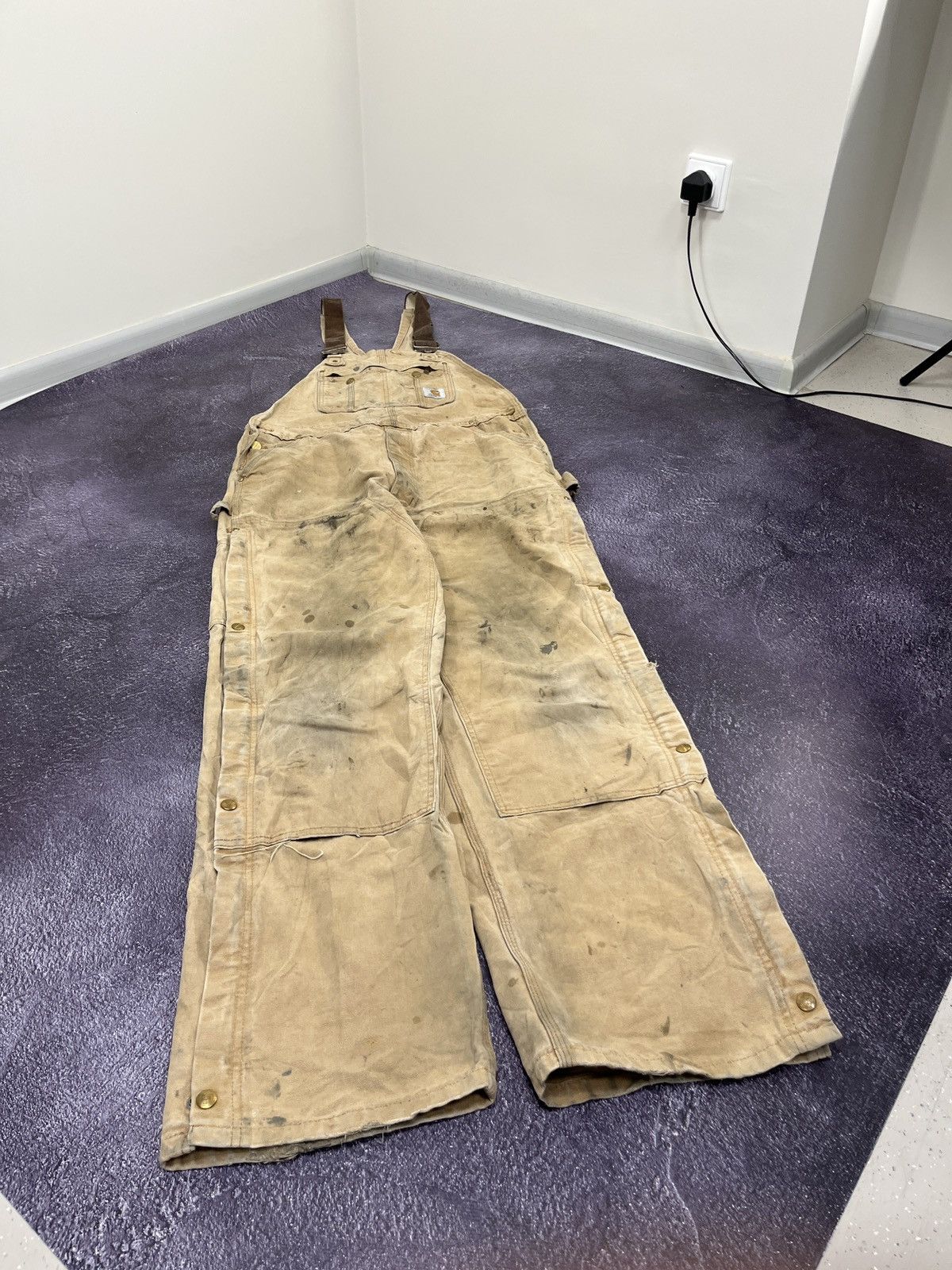 Carhartt Vintage 90s Carhartt Work Y2K Faded Distressed Overall Size US 34 / EU 50 - 2 Thumbnail