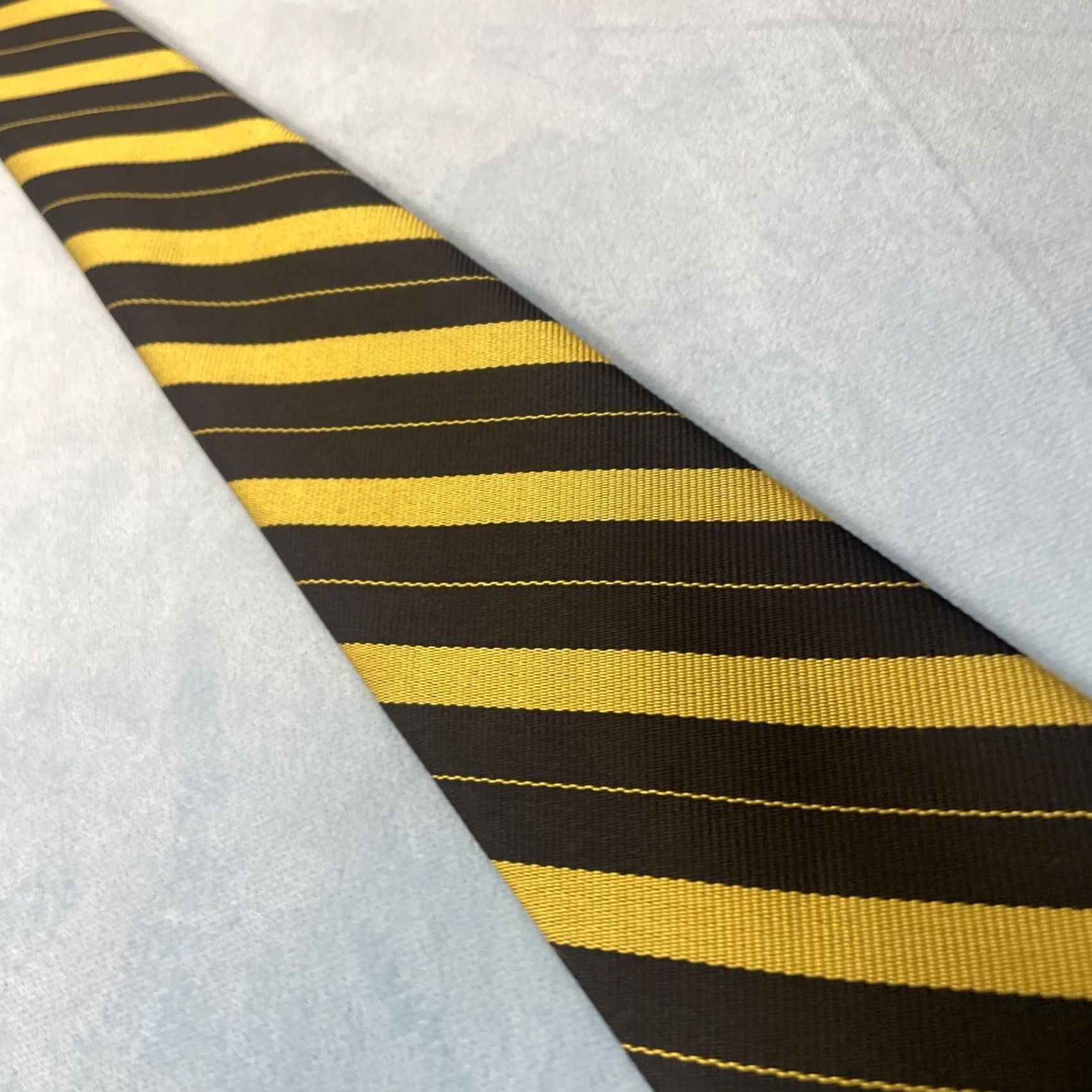 Vintage Career Cravats Tie Vintage Silk Repp Yellow Gold Striped Edgy Bold 61" Mens Tie Size ONE SIZE - 6 Thumbnail