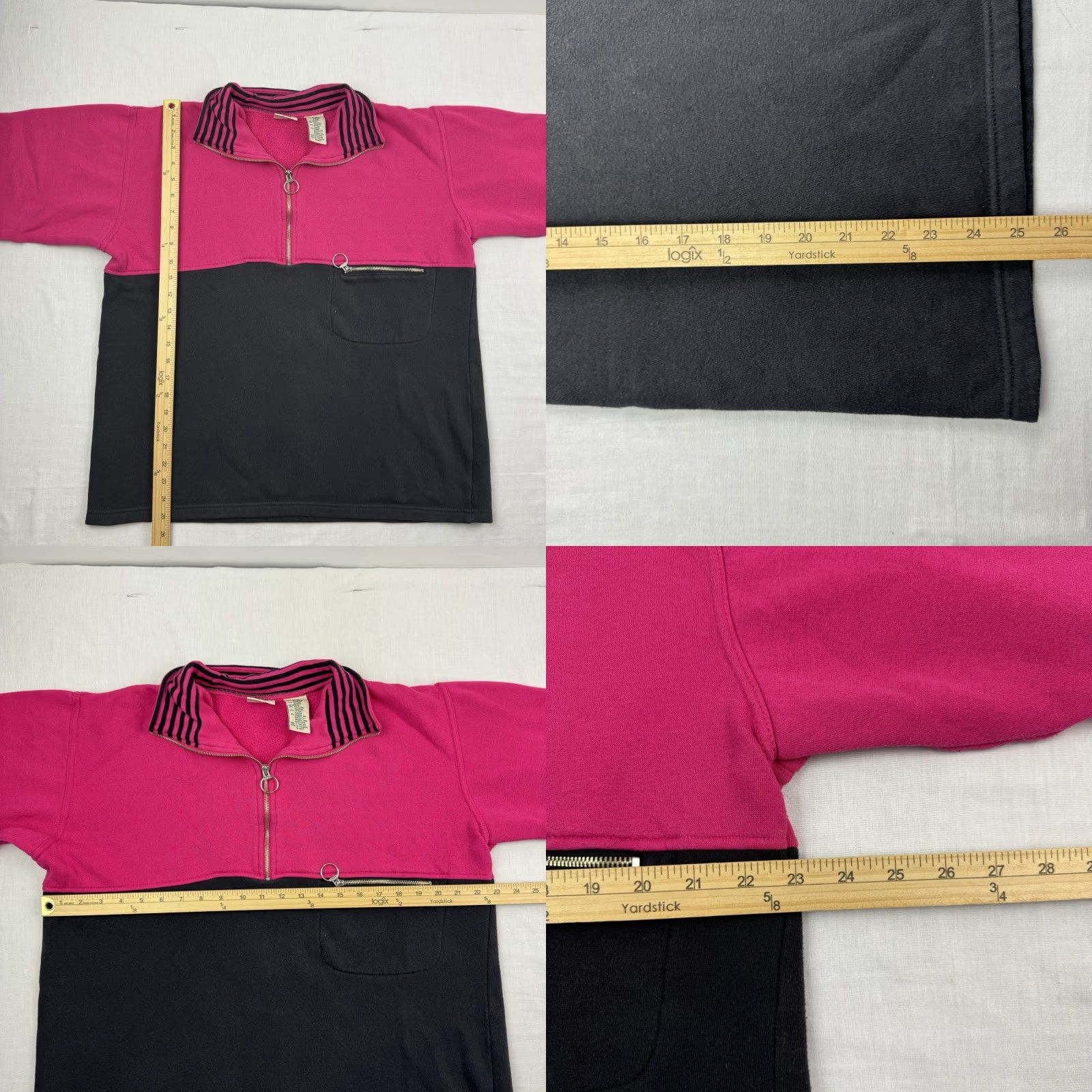 Vintage VINTAGE St. John's Bay Sweatshirt Womens Medium Pink Quarter Zip Pullover 80s 90s Activewear Size M / US 6-8 / IT 42-44 - 8 Thumbnail