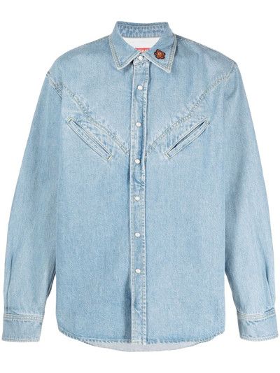 Kenzo o1mle0624 Western-Style Denim Shirt in Blue Size US L / EU 52-54 / 3 - 1 Thumbnail