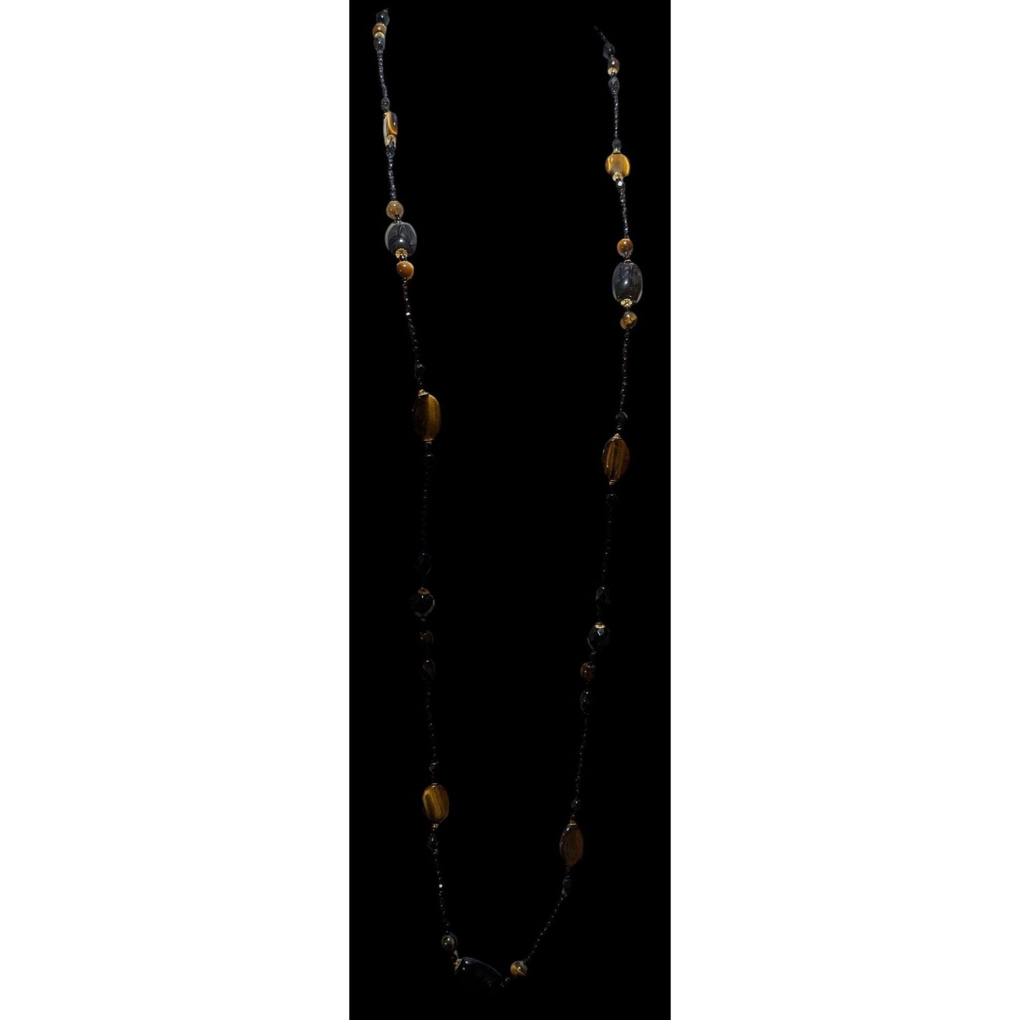 Other Vintage Elegant Tigereye Glass Beaded Necklace Size ONE SIZE - 4 Thumbnail
