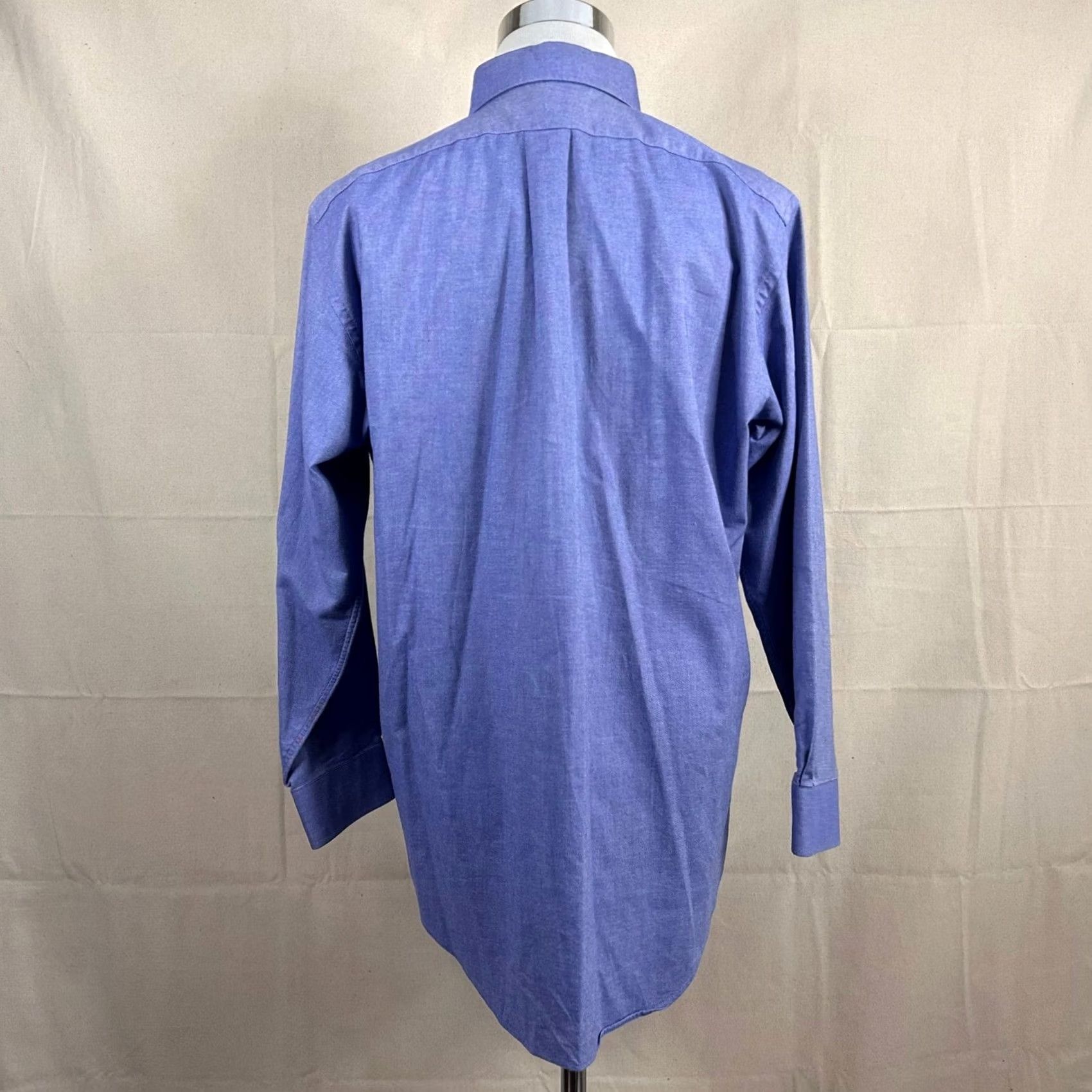 Lands' End Lands End Mens 16.5 32/33 Original Oxford Blue 100% Cotton Button Down Shirt Size US XL / EU 56 / 4 - 5 Thumbnail