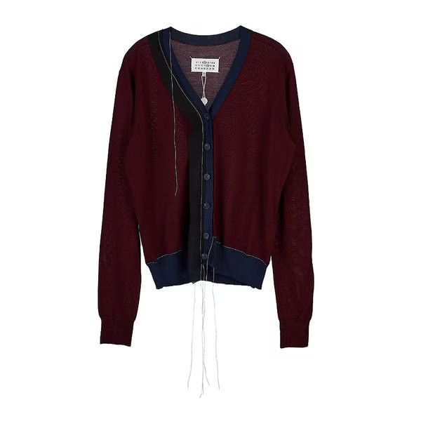Maison Margiela o1y0625 Cardigan in Burgundy/Blue Size S / US 4 / IT 40 - 1 Thumbnail