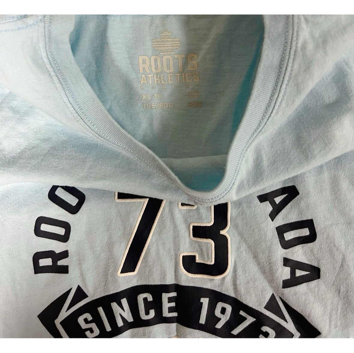 Roots Roots Athletics Blue Pastel ‘Canada’ Logo T-Shirt Tee XS 🩵✨ Size XS / US 0-2 / IT 36-38 - 3 Thumbnail