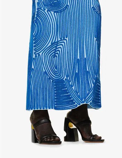 Off-White o1y1225 Maxi Skirt in Blue Size 25" / US 0 / IT 36 - 4 Thumbnail