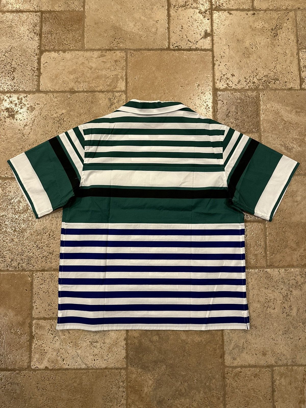 Prada Prada x Raf Simmons SS22 Camp Collar Striped Bowling Shirt Size US L / EU 52-54 / 3 - 4 Thumbnail