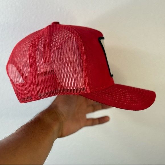 Designer NEW MEXICO SEAL PATCH RED SEUDE TRUCKER MESH CAP HAT Size ONE SIZE - 5 Thumbnail