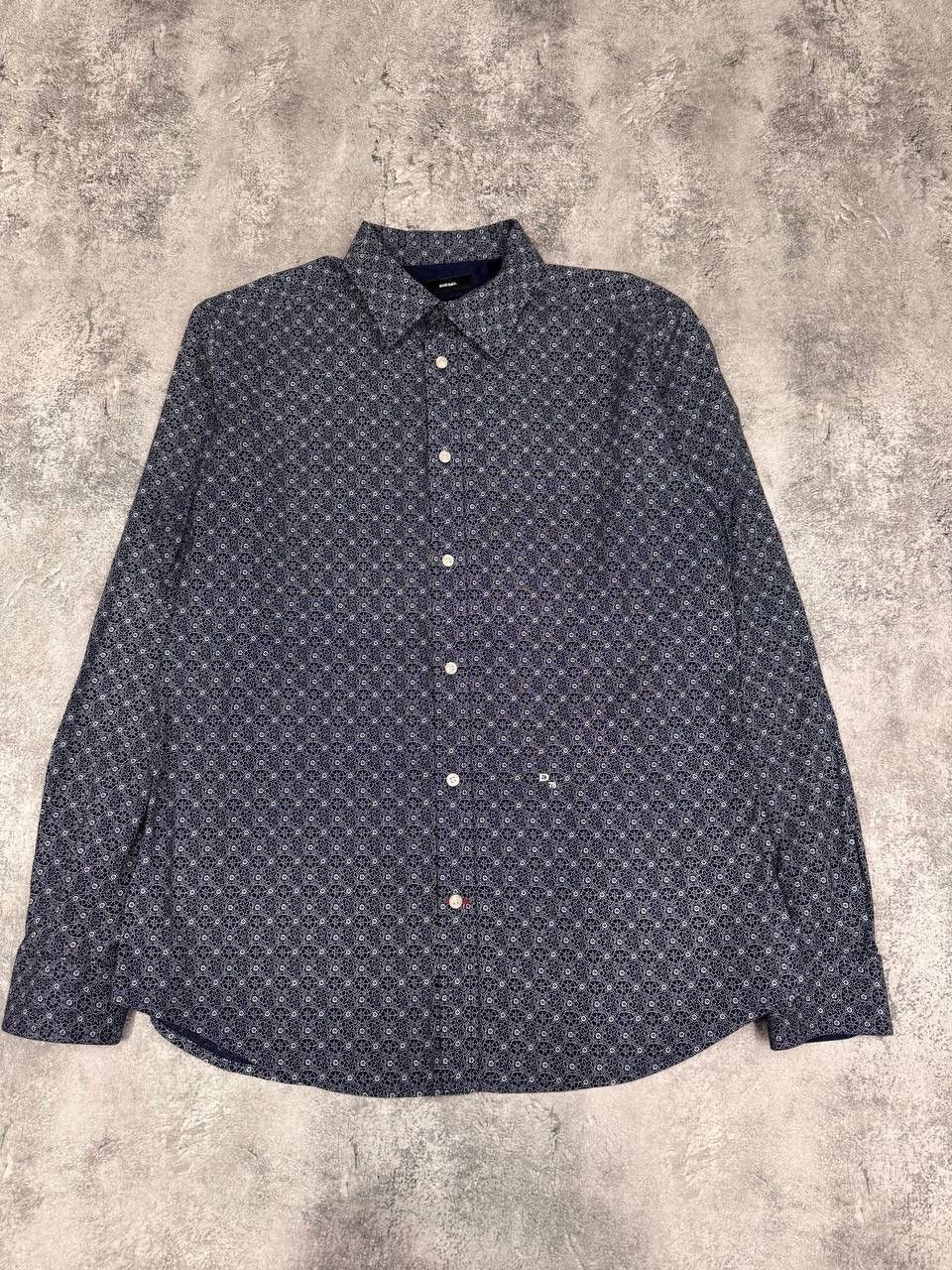 Diesel Diesel Men's Shirt Slim Fit Navy Pattern Size L Size US L / EU 52-54 / 3 - 1 Thumbnail