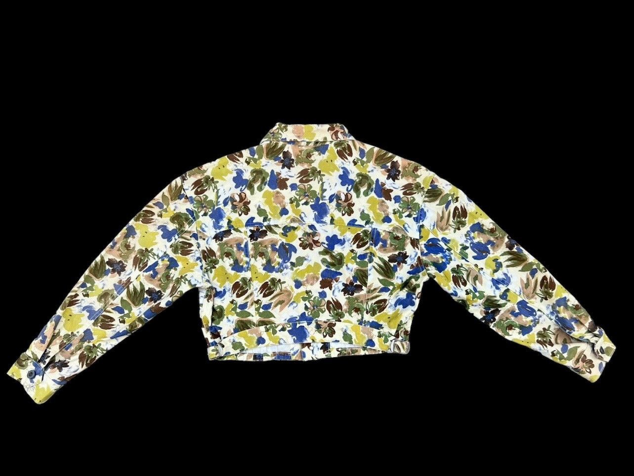 45rpm Vintage 90s 45rpm Japan Flowers Art Cropped Trucker Jacket Size US M / EU 48-50 / 2 - 2 Thumbnail