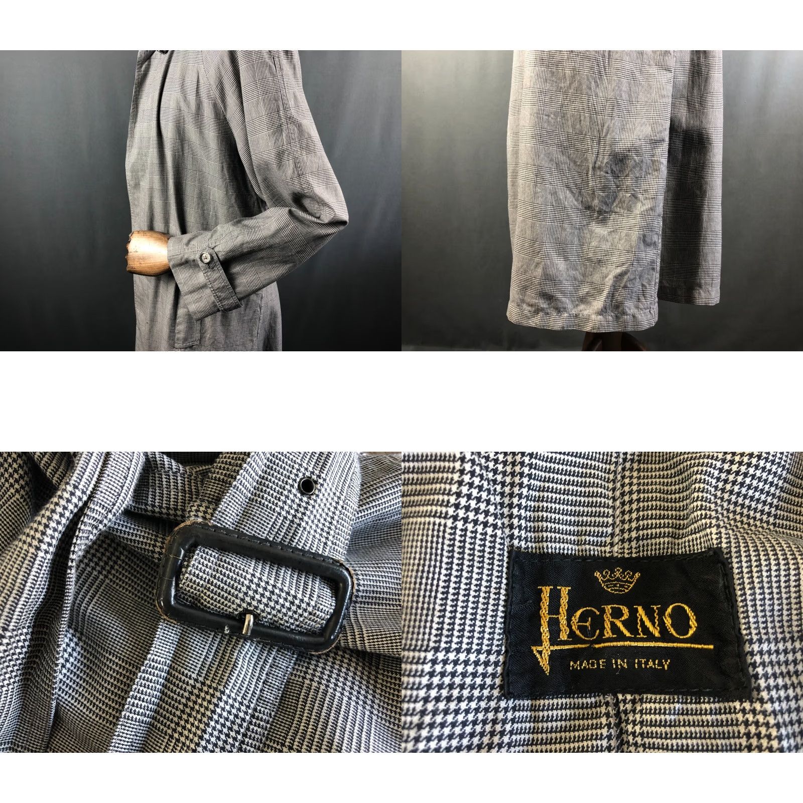 Herno Herno Coat Men Size 48 Gray Check Lightweight Belted Overcoat Casual Autumn Spring Size US M / EU 48-50 / 2 - 8 Thumbnail