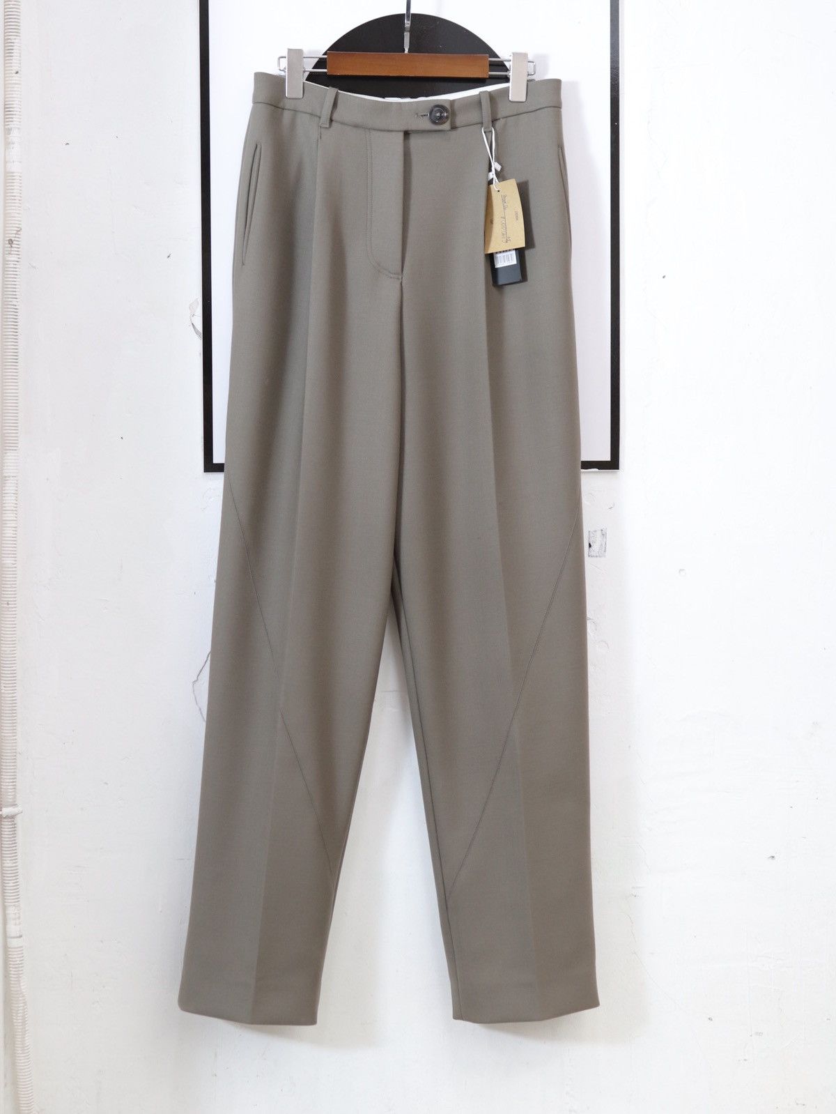 image of Peter Do 22 High Waisted Trousers in Grey/Tan, Men's (Size 33)