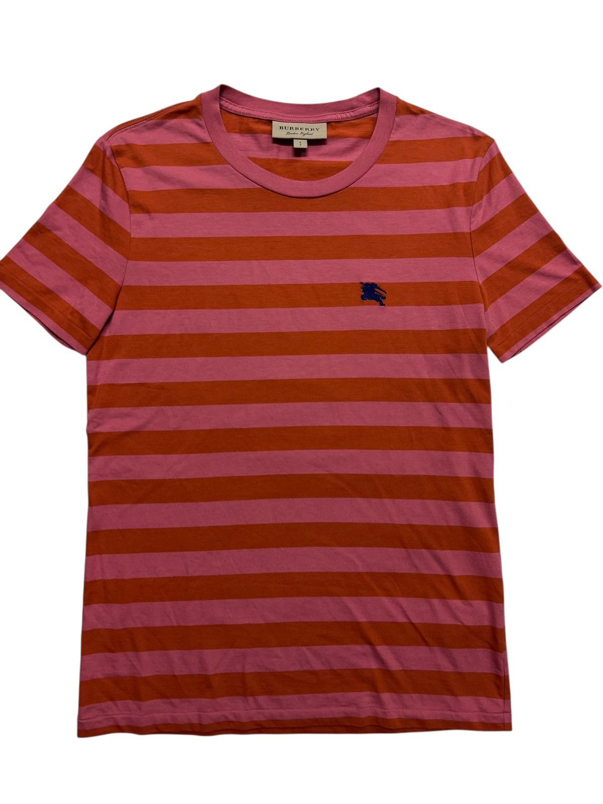 BURBERRY STRIPE EMBROIDERY LOGO TSHIRT
