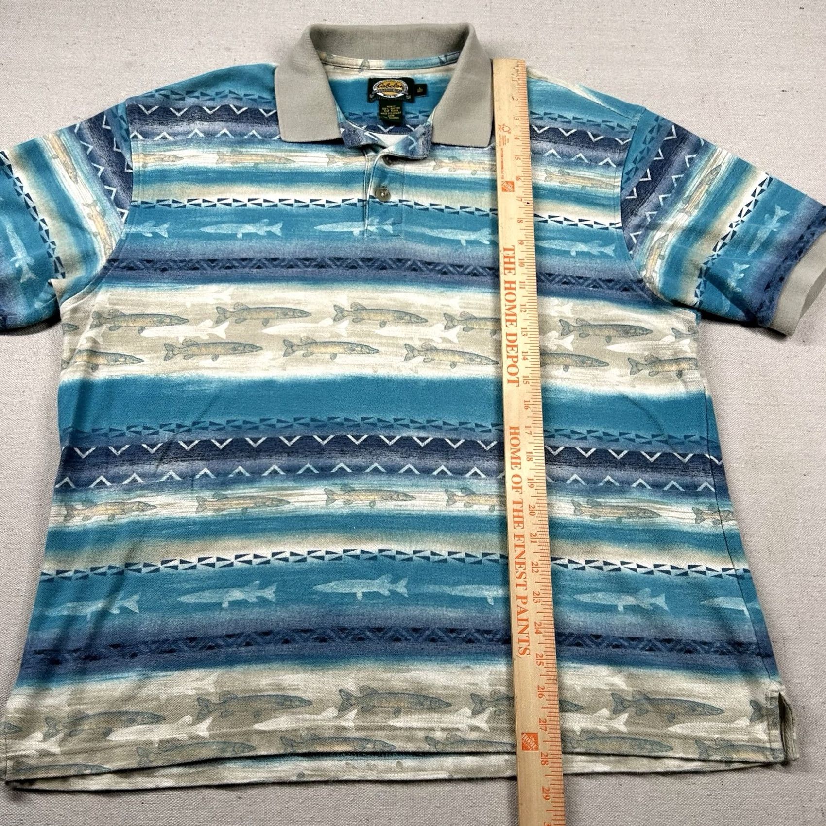 Vintage Vintage Cabela'S Shirt Mens L Polo All Over Print Fish Nature Outdoors Canada Size US L / EU 52-54 / 3 - 6 Thumbnail
