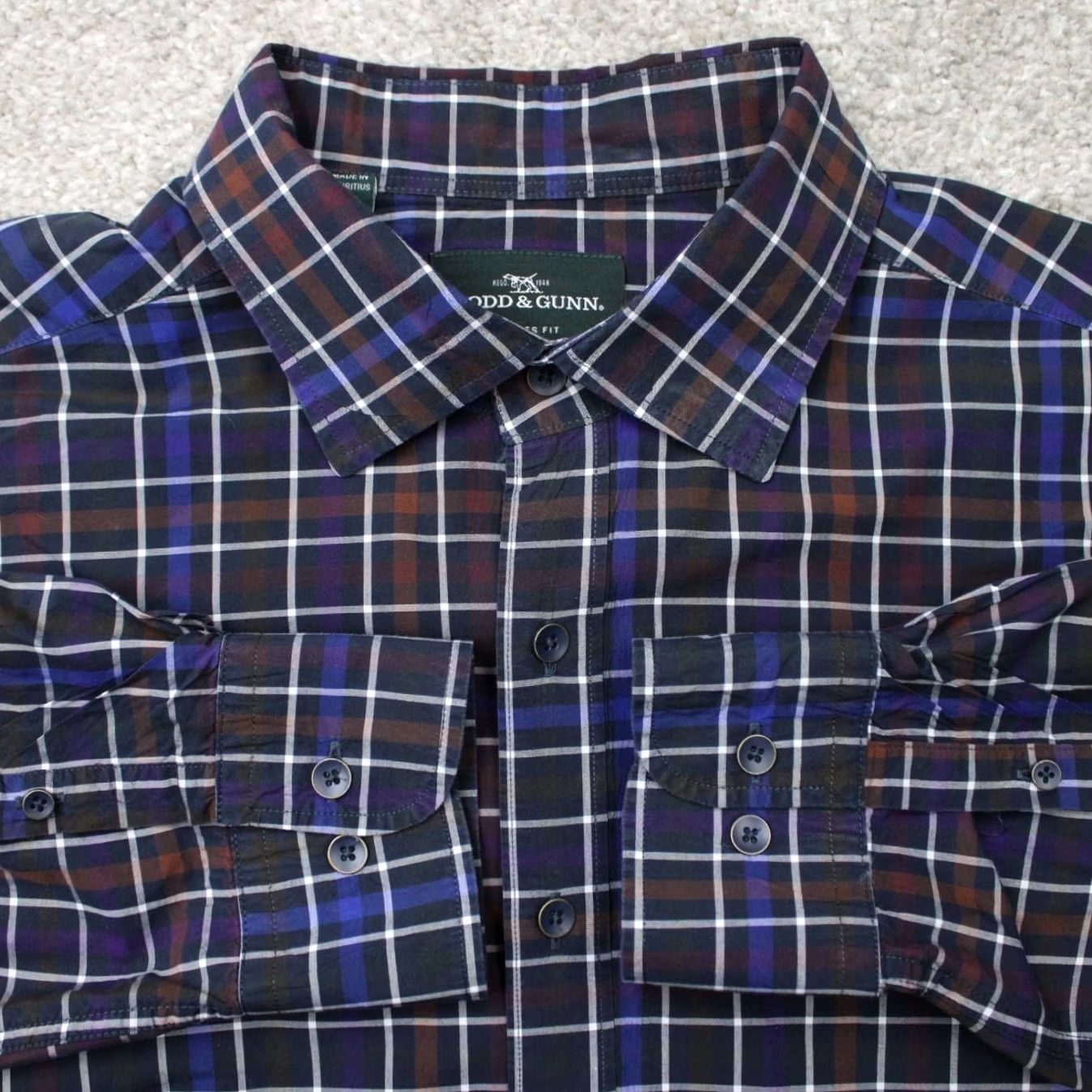 Rodd & Gunn Rodd & Gunn Shirt Mens XL Blue/Red Sports Fit Italian Fabric Long Sleeve Cotton Size US XL / EU 56 / 4 - 2 Thumbnail