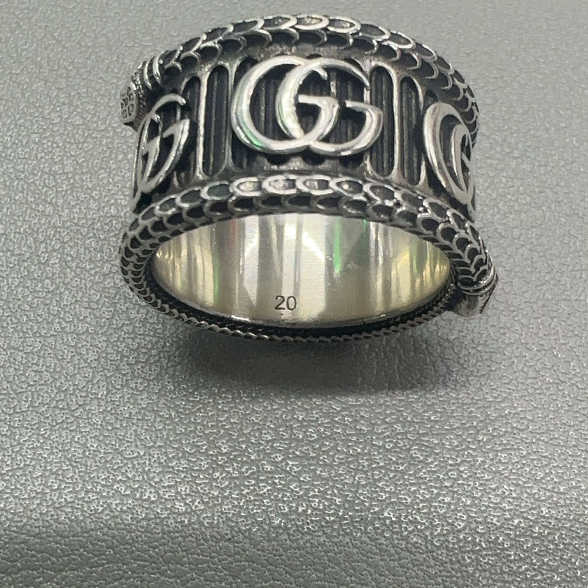Gucci Gucci Silver GG Snake Detail Ring-2506 Size ONE SIZE - 6 Thumbnail