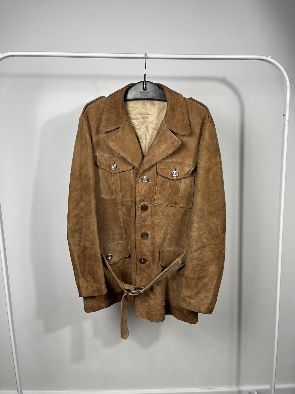 Leather Vintage Suede Leather Jacket Men’s Brown Belted Size US M / EU 48-50 / 2 - 1 Thumbnail