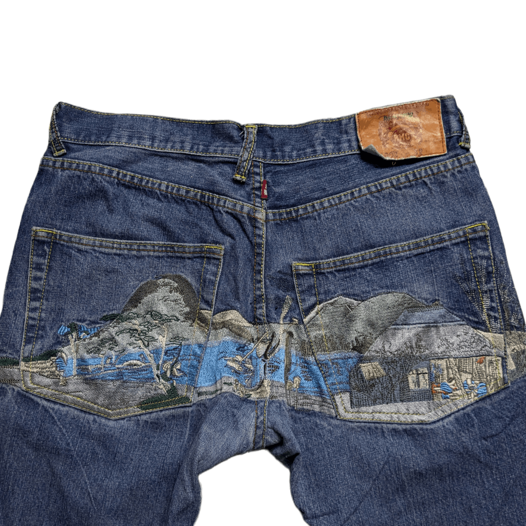 Japanese Brand × RMC Jeans RMC BACK EMBROIDERED SELVEDGED DENIM Size US 32 / EU 48 - 2 Thumbnail