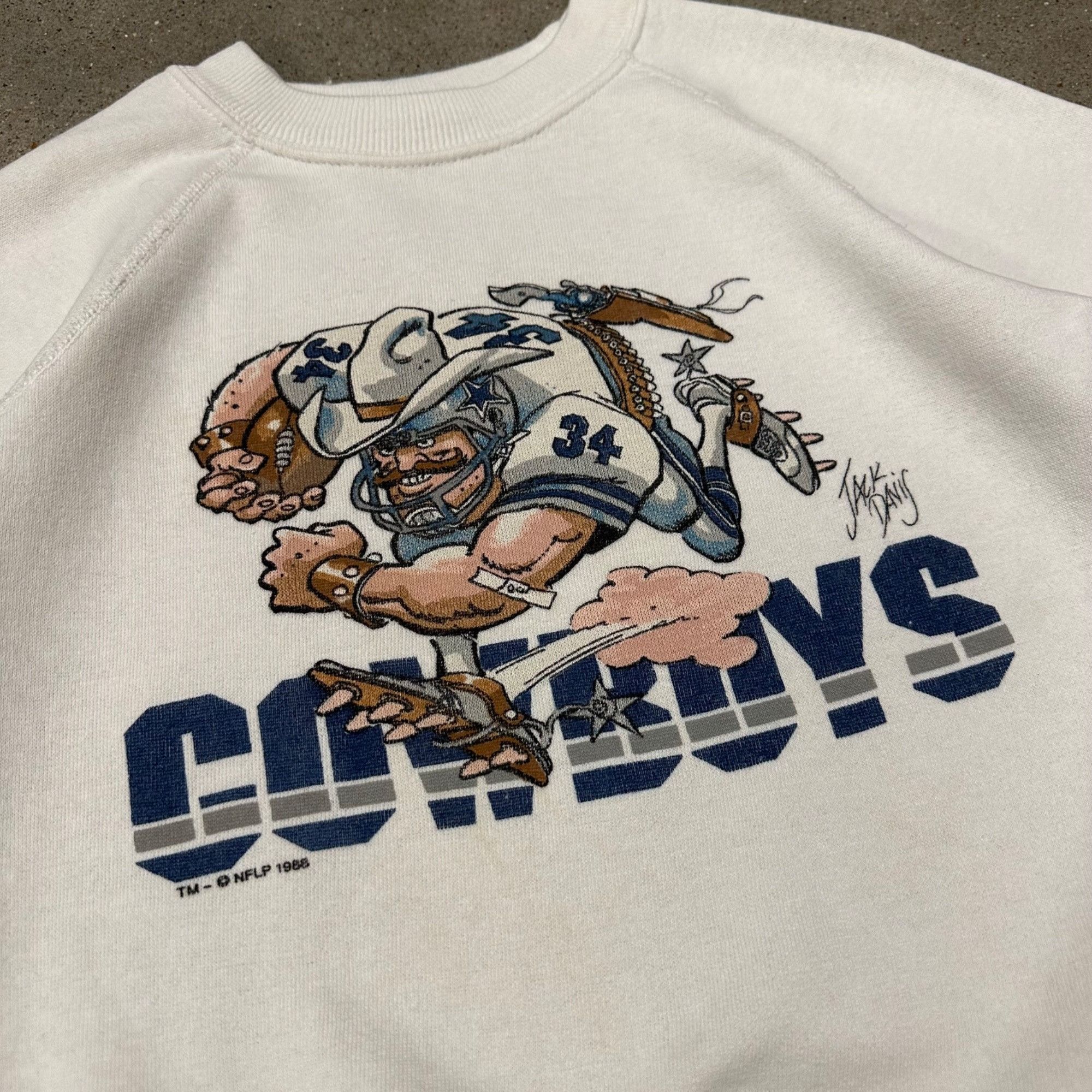 Vintage Vintage 1988 Dallas Cowboys NFL Jack Davis Art Sweatshirt Size US S / EU 44-46 / 1 - 2 Thumbnail