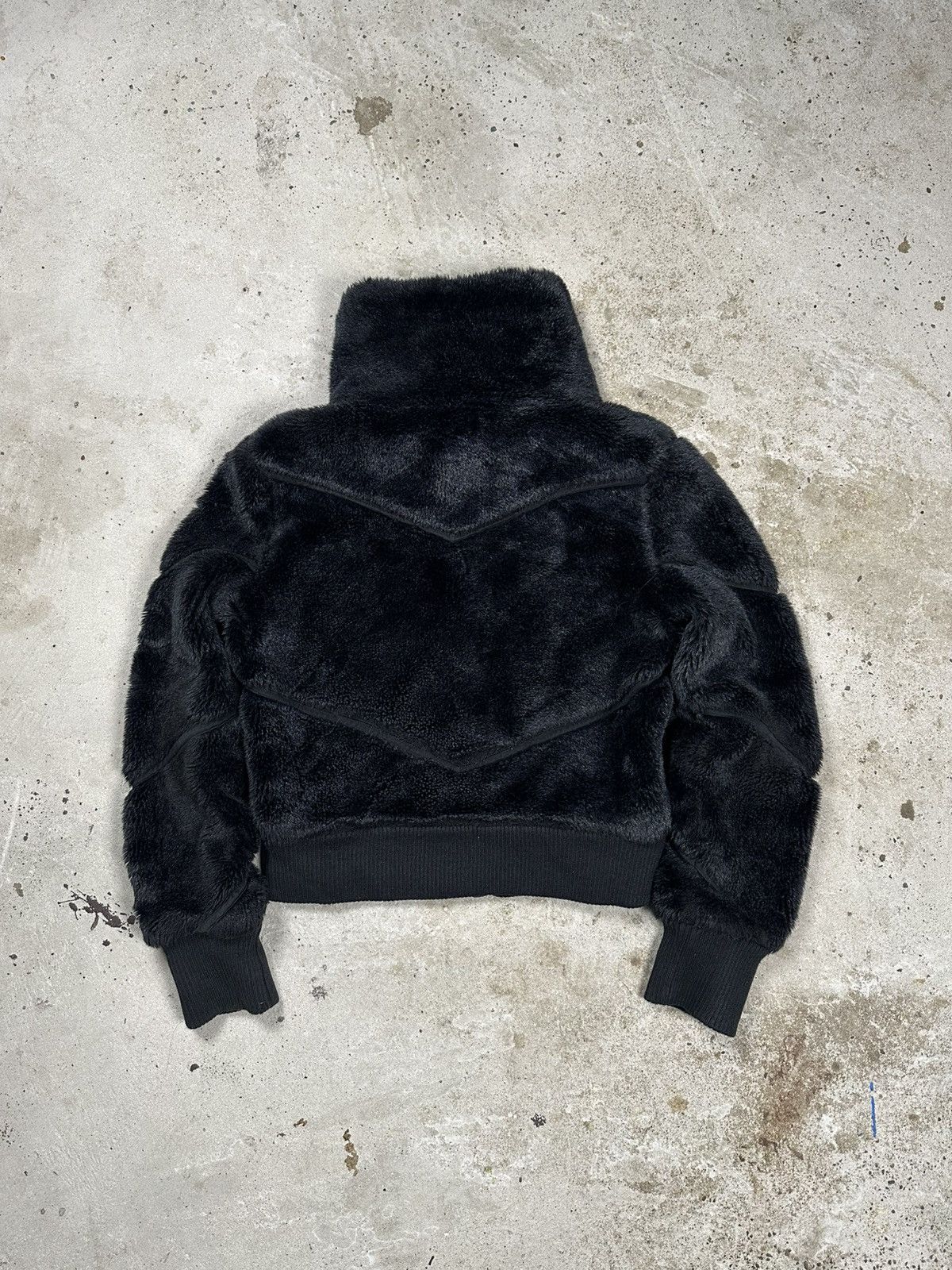 If Six Was Nine Vintage Y2K Faux Fur Japanese Style Black Boxy Bomber Jacket Size US S / EU 44-46 / 1 - 2 Thumbnail