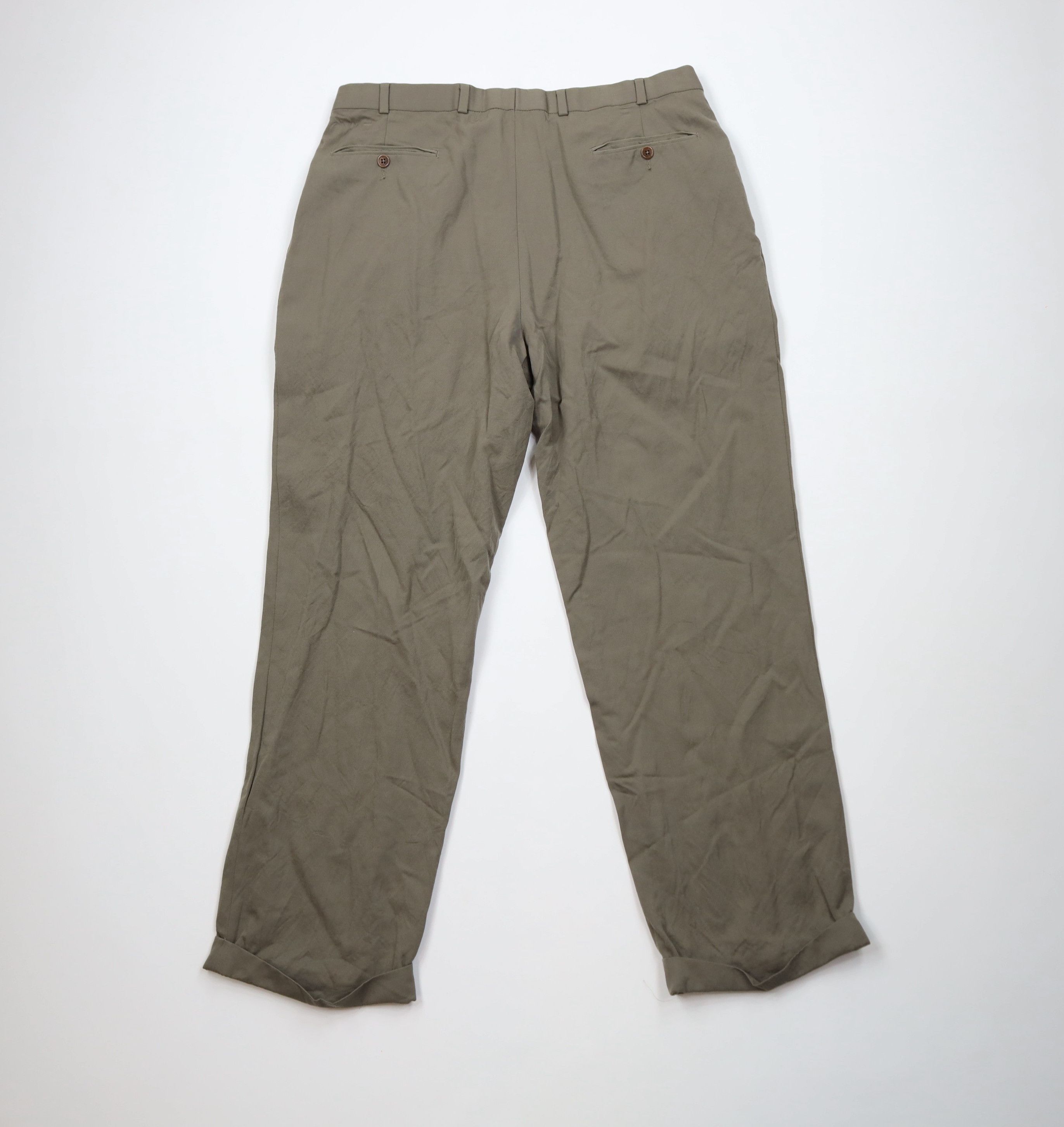 Brooks Brothers Vintage 90s Brooks Brothers Cuffed Wide Leg Chino Pants Size US 36 / EU 52 - 9 Thumbnail