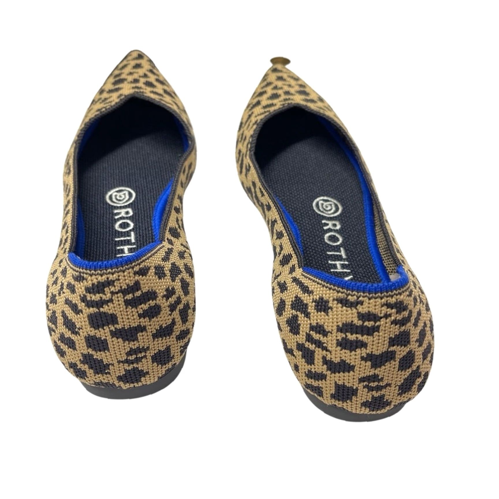 Rothy's Animal Print Pointed Flat Size 7 Leopard Cheetah Women Slip On Tan Shoes Flat Shoes Womens